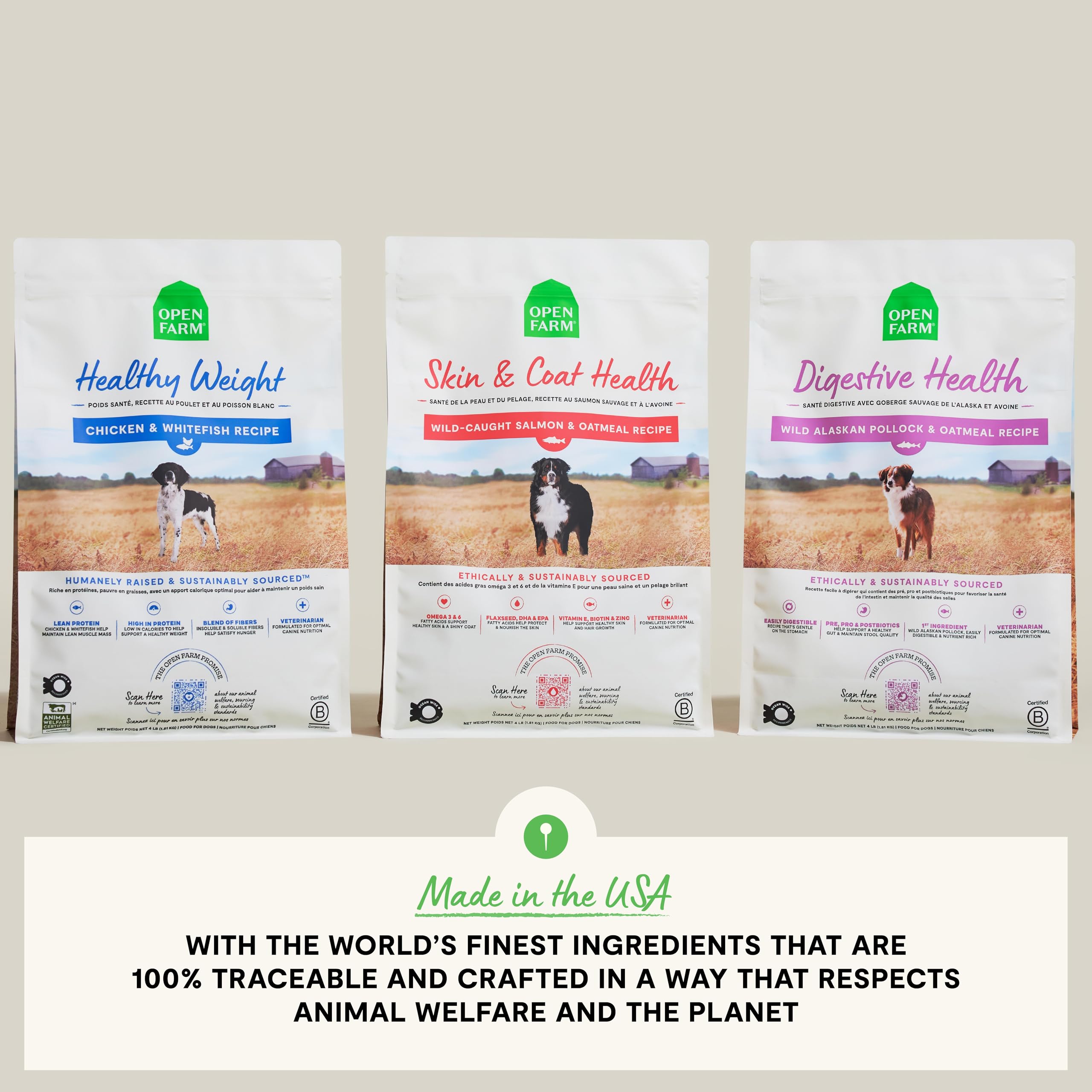 Open Farm, Skin & Coat Health Dog Food, Veterinarian Formulated Kibble with Salmon Oil and Vitamin E to Support Healthy Skin & A