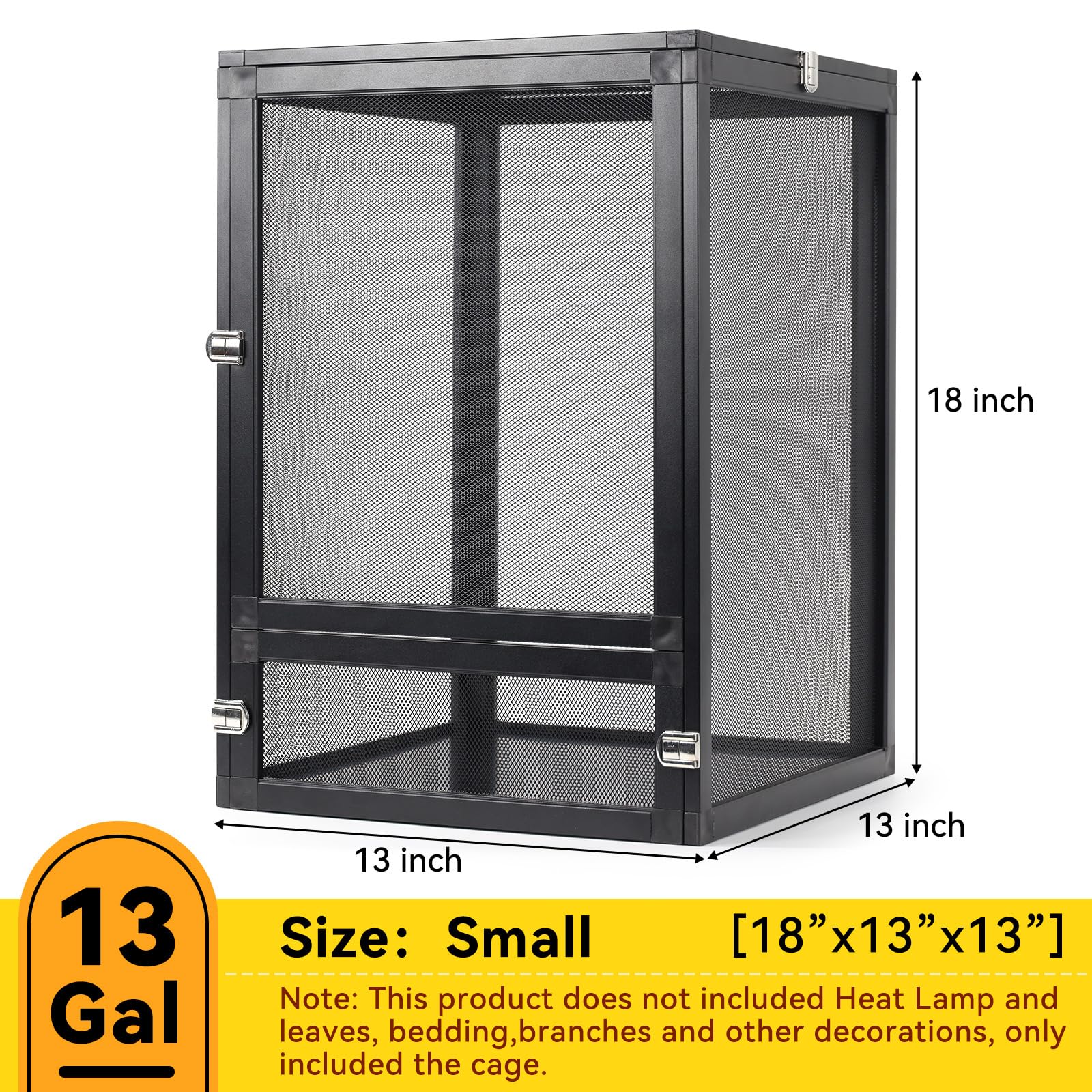 Runduck 13 Gallon 360 Panoramic Foldable Reptile Terrarium Kit: Crested Gecko Tank And Reptile Cage For Superior Ventilation, Ea