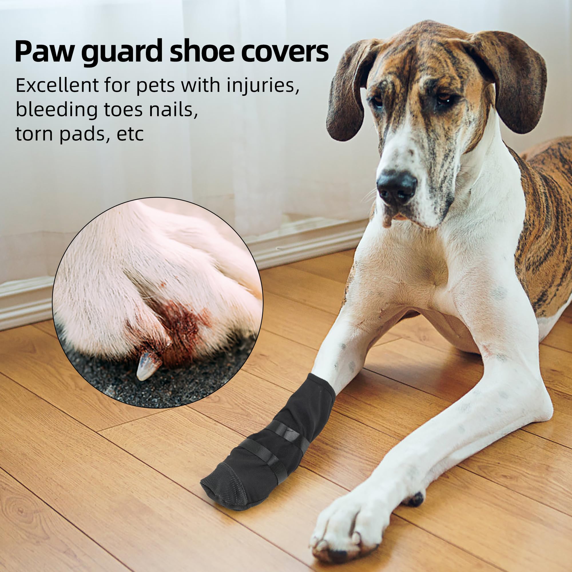 ETIAL Dog Paw Wound Recovery Boot, Waterproof Dog Bootie for Injured Paw, Anti-Slip Dog Shoe with Self-Adhesive Strap, Dog Paw P