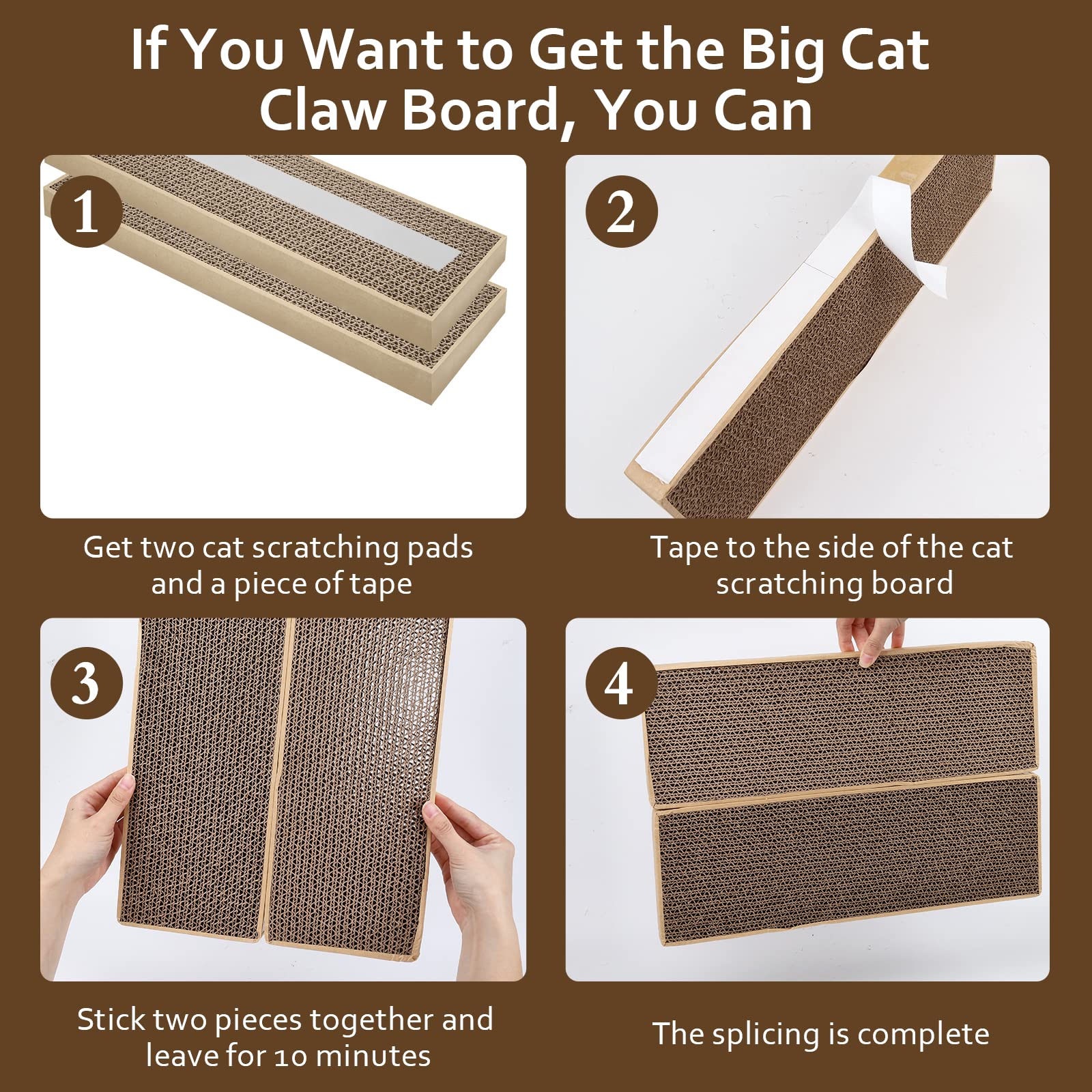 Happyfreesx Splicing Cat Scratch Pad: Cat Scratchers For Indoor Kitten, Cat Scratching Pad, Cat Scratcher Cardboard, Cat Scratching Pad, Premium Scratch From Cats, Double-Sided Design