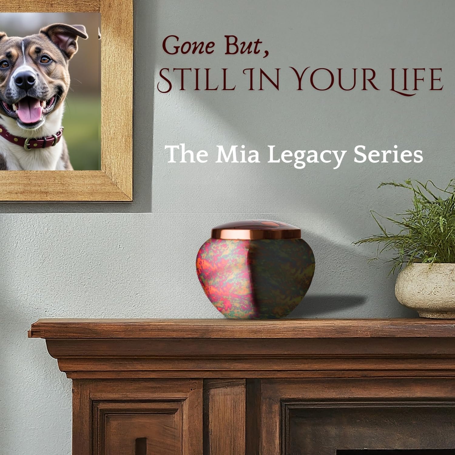 Best Friend Services Mia Series Pet Urn - Memorial Cremation Urns For Dog And Cat Ashes, Hand Carved, Up To 40Lbs (Medium, Raku,