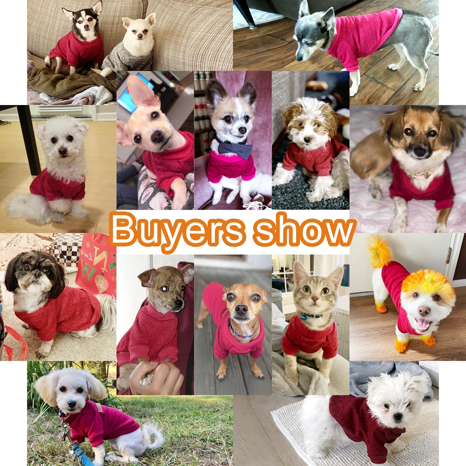 Jecikelon Pet Dog Clothes Dog Sweater Soft Thickening Warm Pup Dogs Shirt Winter Puppy Sweater For Dogs (Wine Red, Xs)
