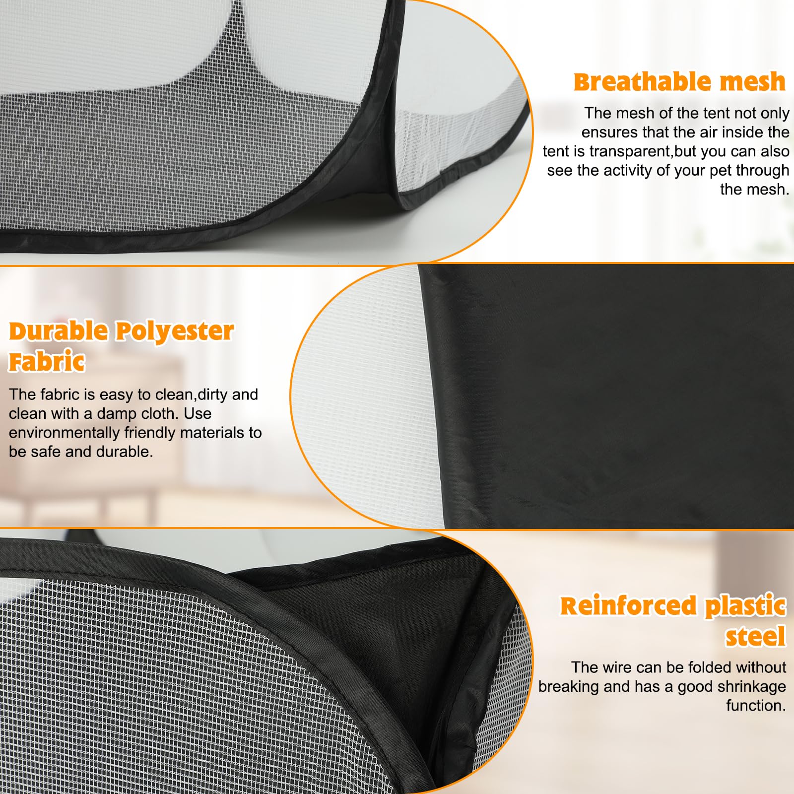 Rypet Guinea Pig Playpen - Breathable & Transparent Pet Playpen Pop Open Outdoor/Indoor Exercise Fence, Portable Yard Fence For