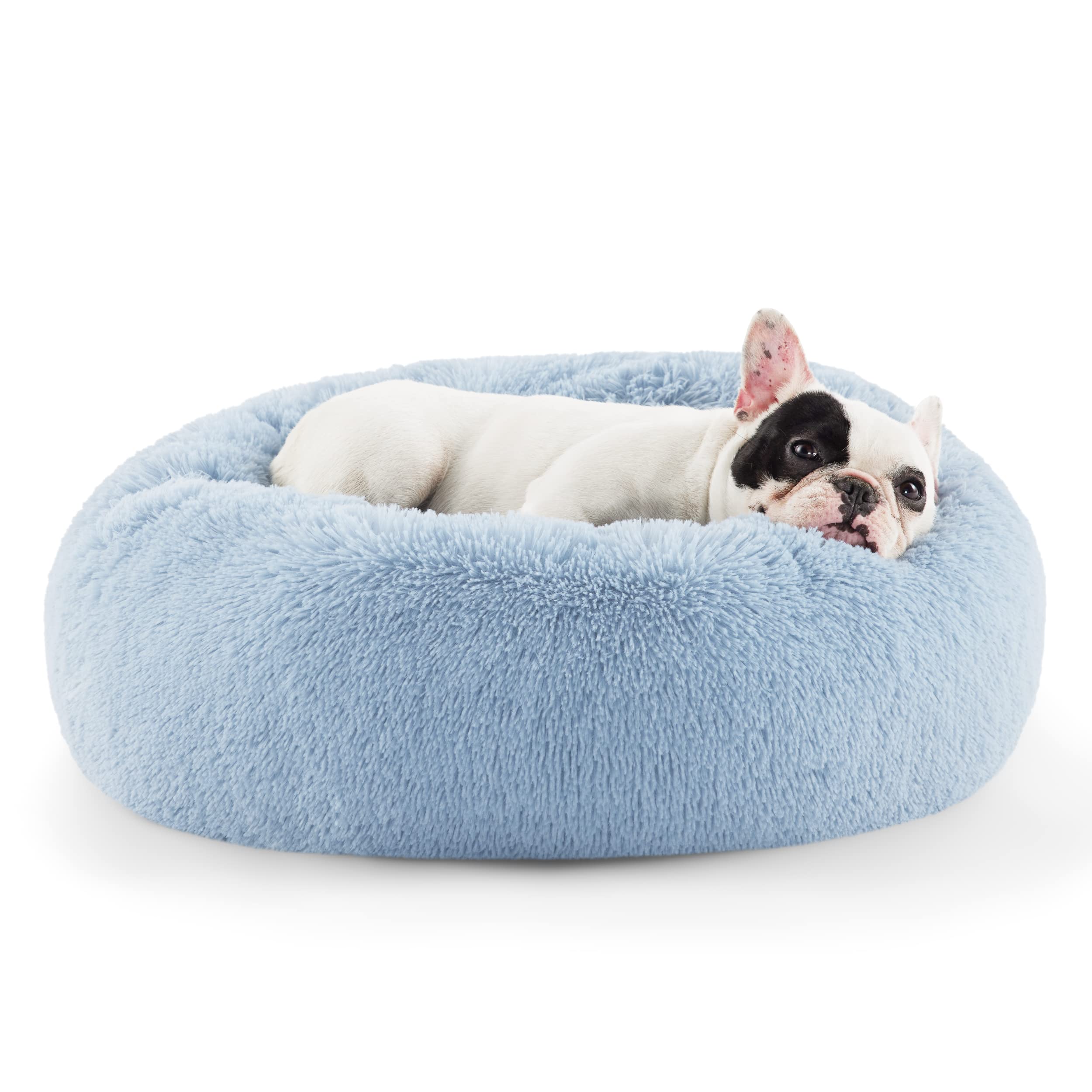 Bedsure Calming Dog Bed For Small Dogs - Donut Washable Small Pet Bed, Round Anti-Slip Fluffy Plush Faux Fur Large Cat Bed, Fits