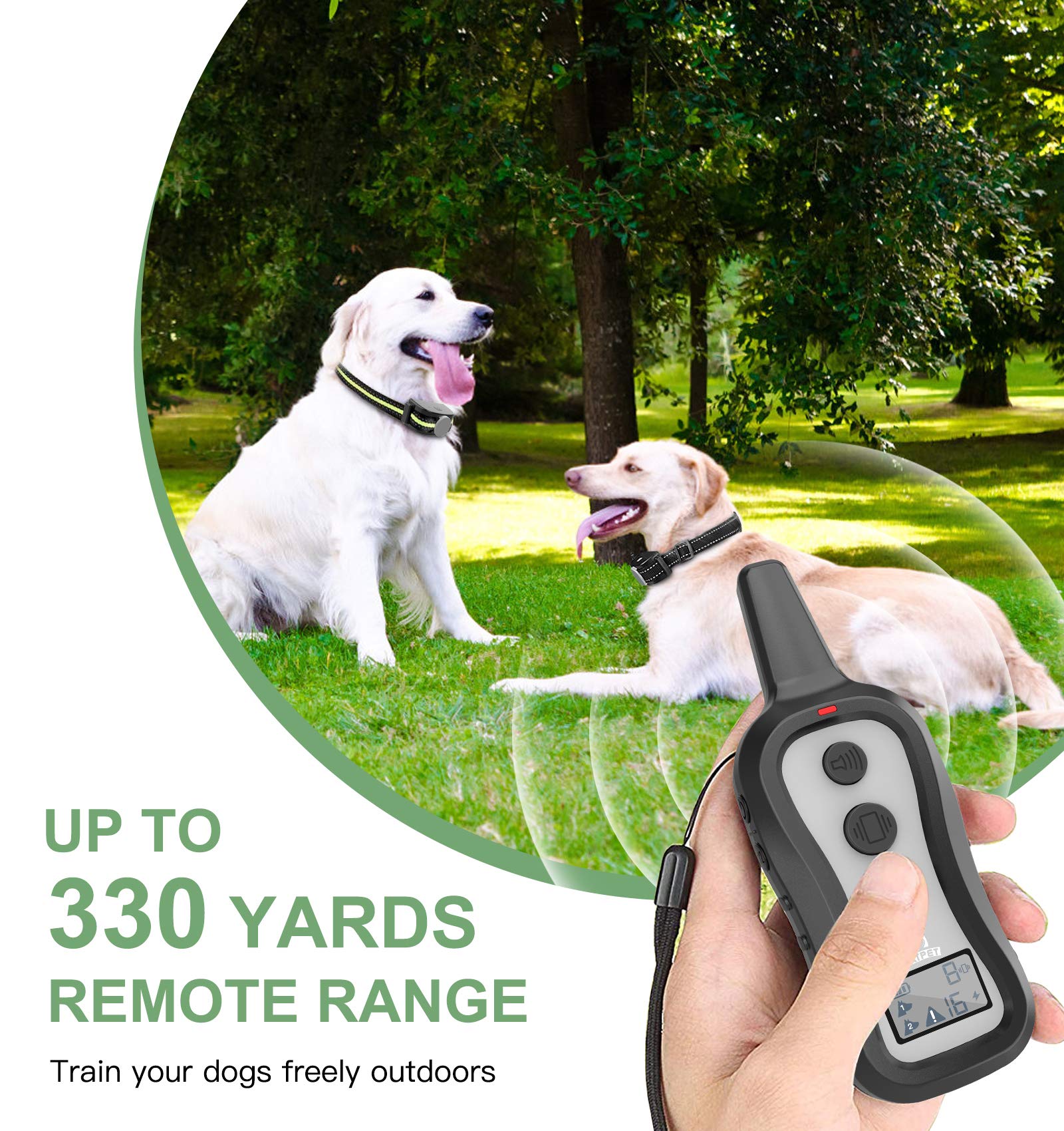 Patpet Dog Shock Collar With 2 Receivers, Dog Training Collar With Remote, Electric Dog Collar With Beep Vibration Shock For Sma