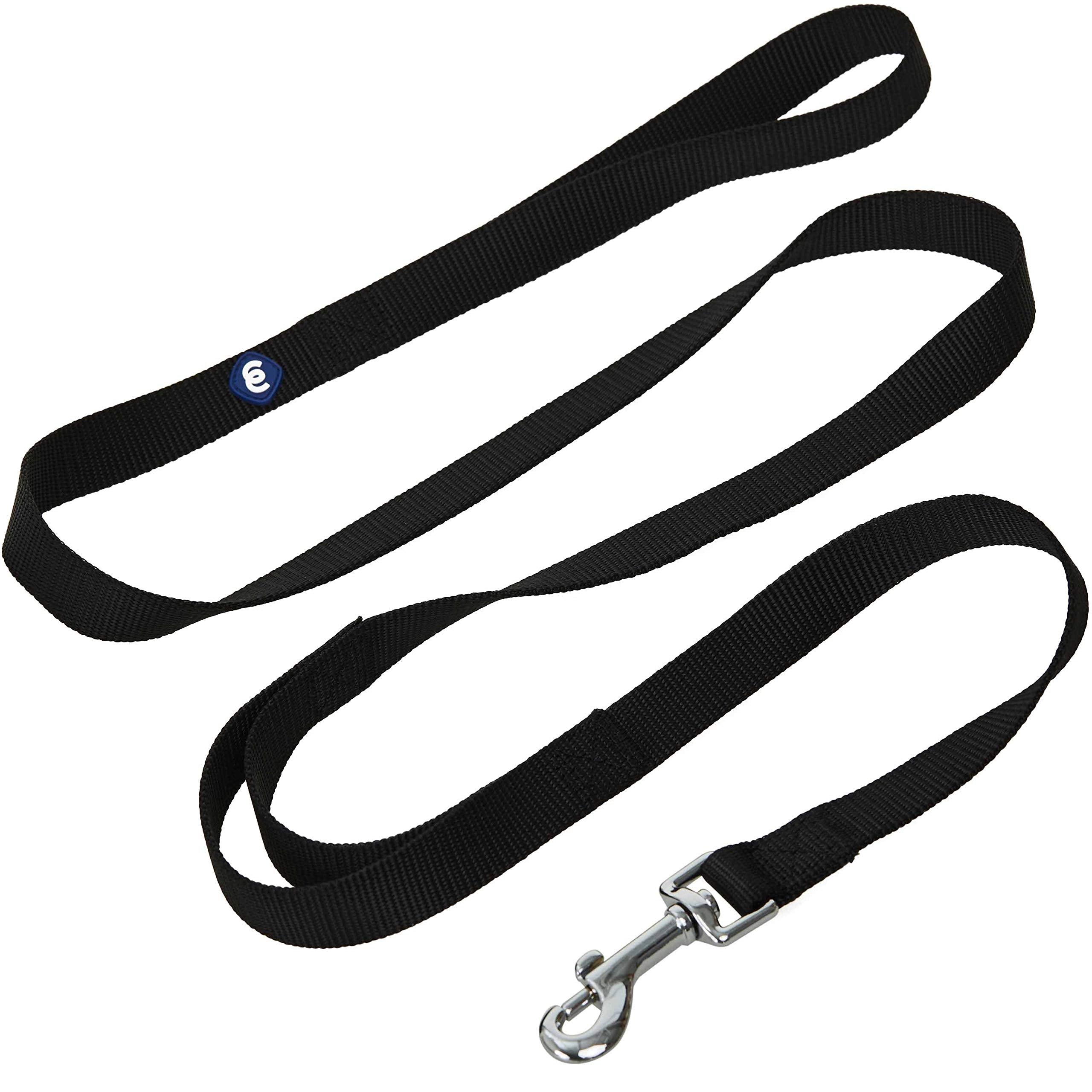Blueberry Pet Essentials Durable Classic Dog Leash 4 Ft X 1', Black, Large, Double Handle Leashes For Dogs