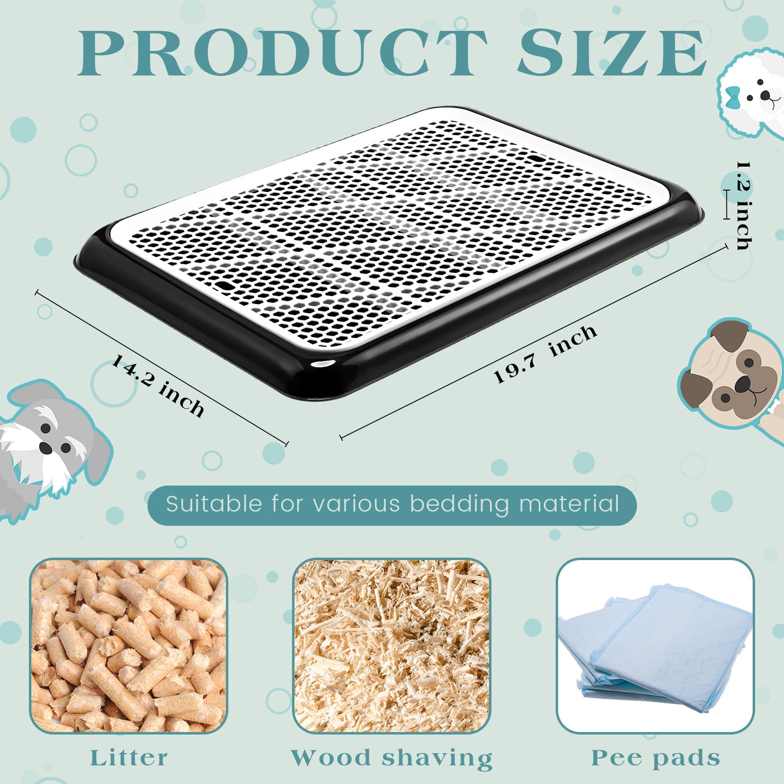 Mifoci 2 Pcs Dog Pee Pad Holder Potty Tray Portable Dog Litter Box Toilet Training For Indoor Outdoor Small Medium Large Pet Pup