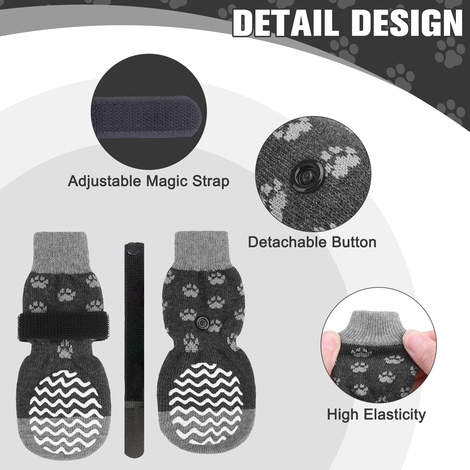 Expawlorer Anti Slip Dog Socks To Prevent Licking Paws,Winter Dog Boots & Paw Protectors,Dog Booties For Hardwood Floors With Gr