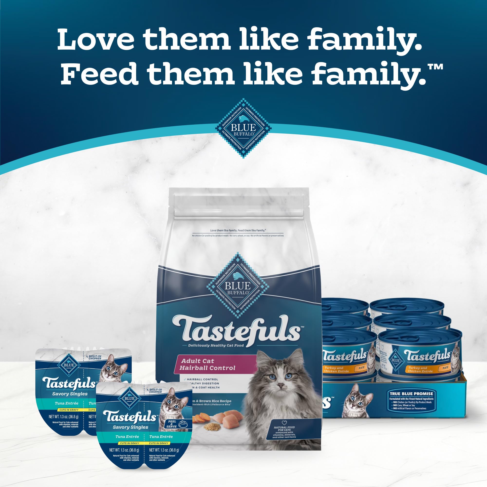Blue Buffalo Tastefuls Hairball Control Natural Adult Dry Cat Food, Chicken, 3lb bag