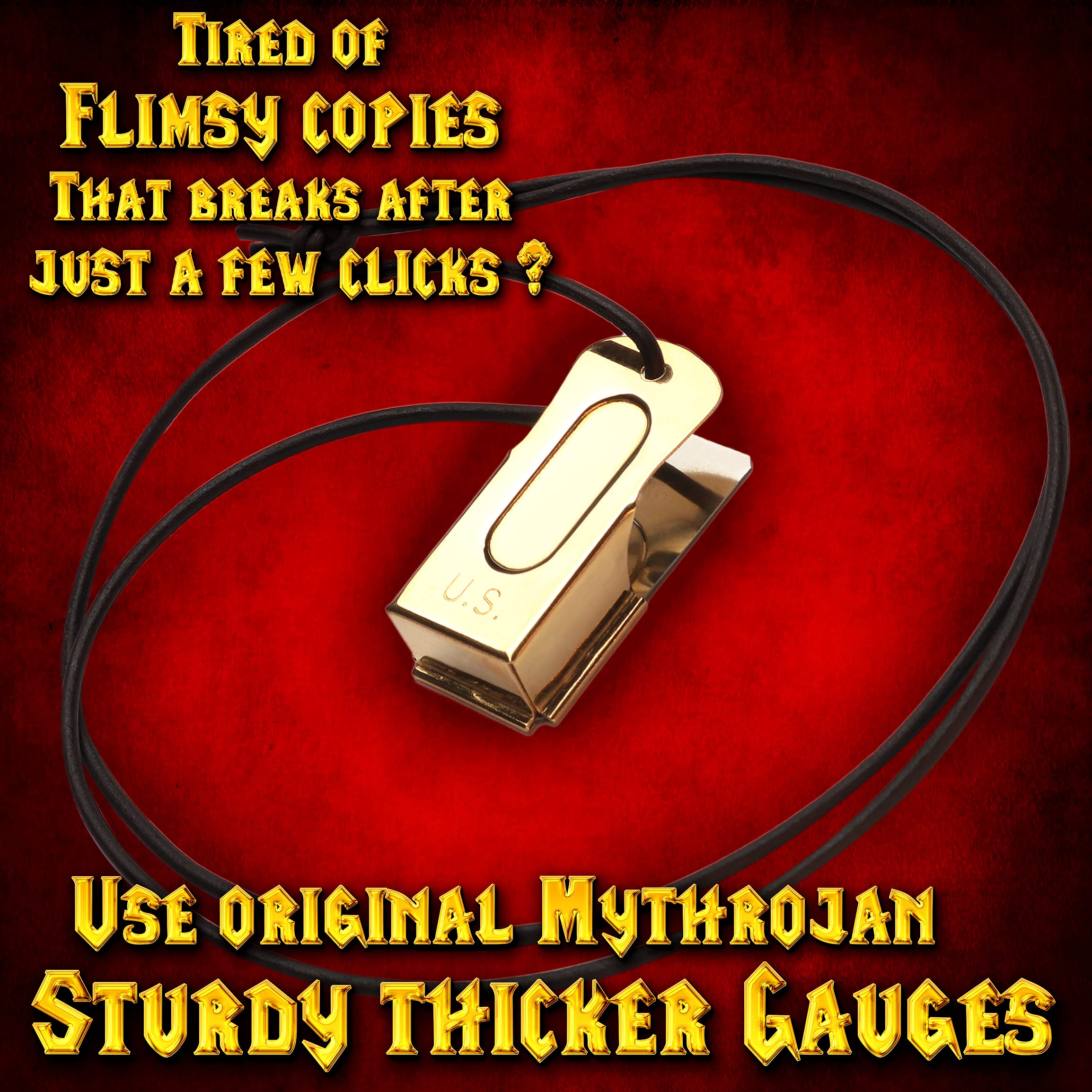 Mythrojan Brass And Steel Pet Training Clicker Puppy Dog Training Cricket Clicker U.S. Engraved Wii Military Gear Metal Clicker