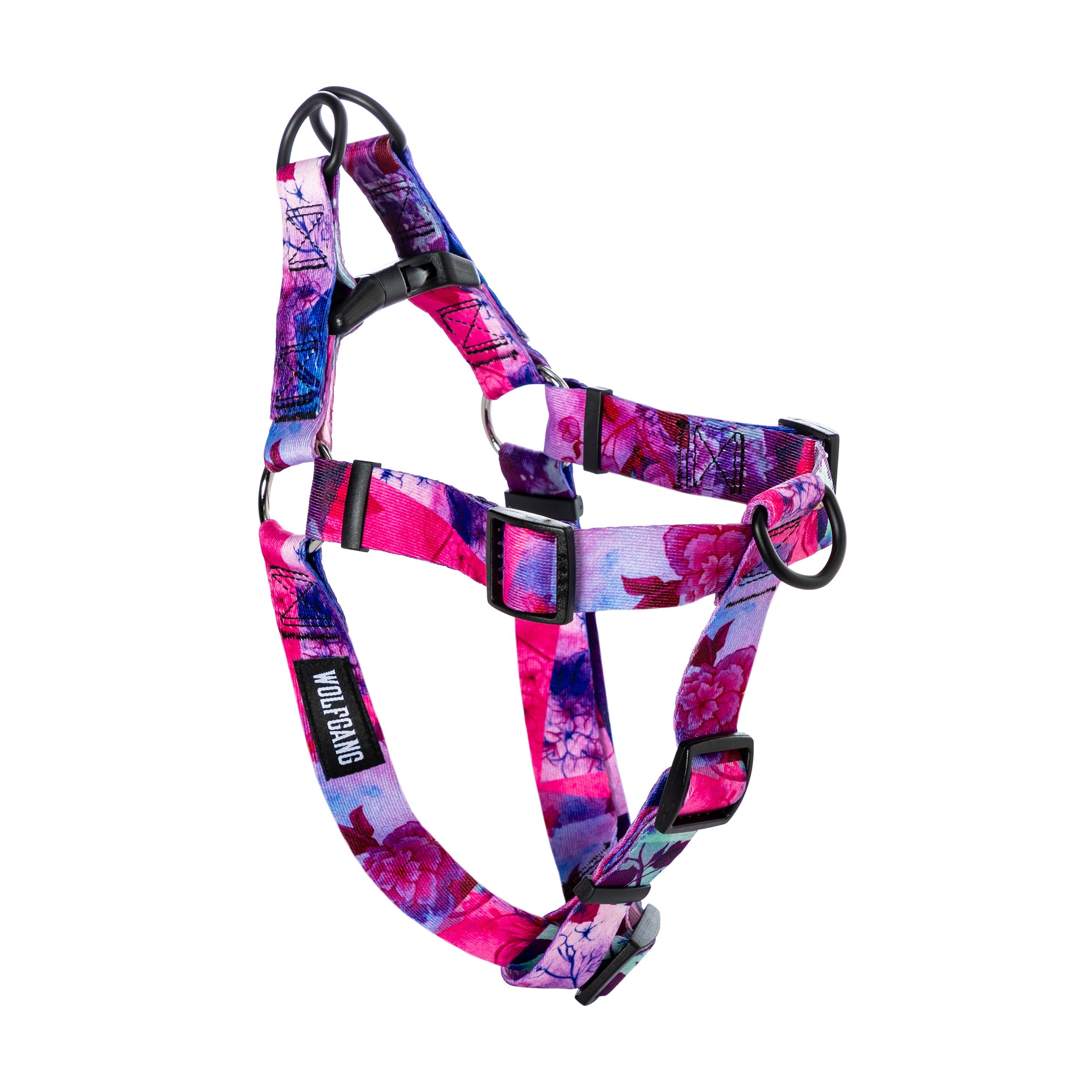 Wolfgang Heavy Duty Adjustable Dog Harness, Pull-Tested to Over 800 lbs for Walking & Training, Daydream Print, Medium