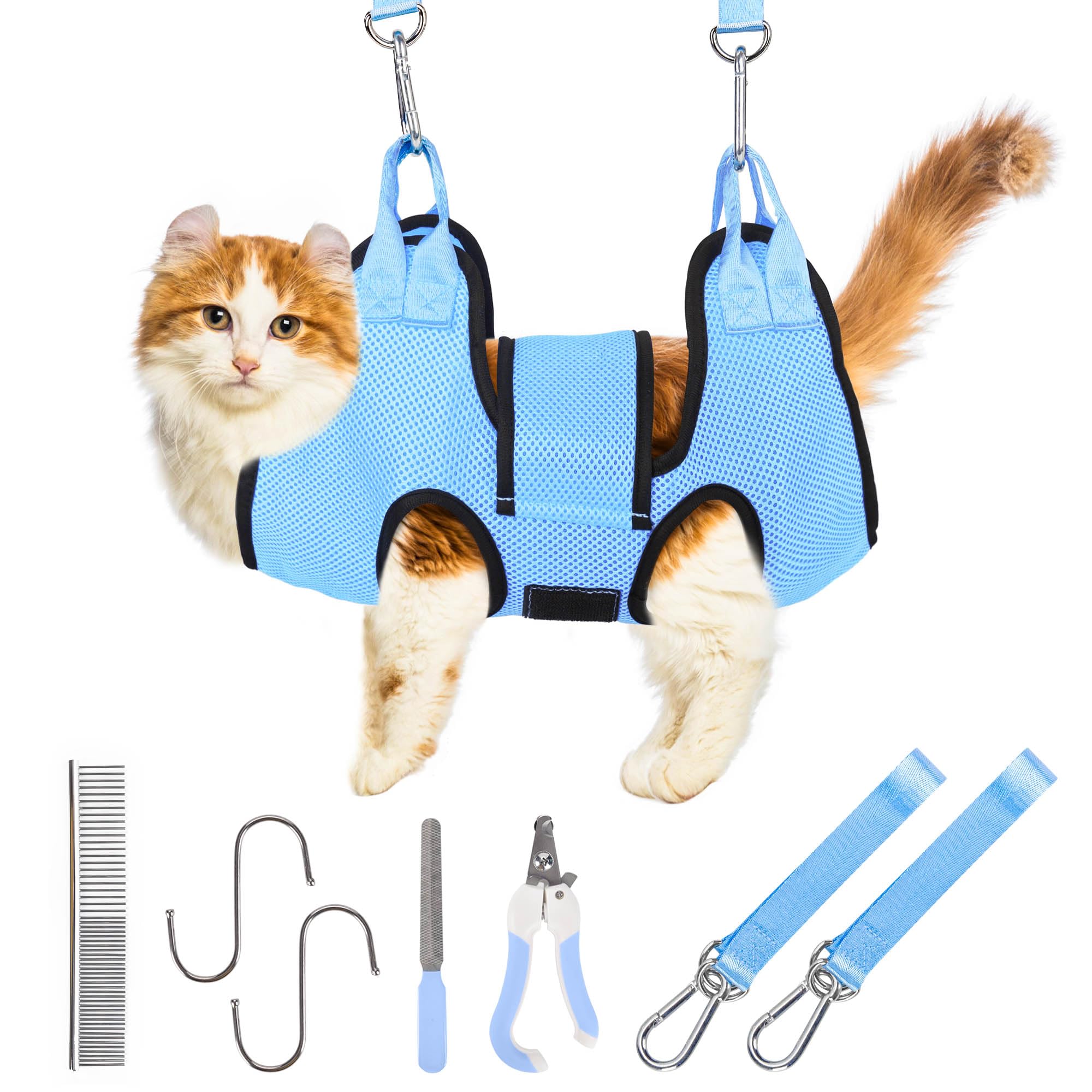 Patiencet Cat Grooming Hammock For Nail Trimming Pet Hammock For Small Dogs With Security Strap Dog Sling For Nail Clipping With