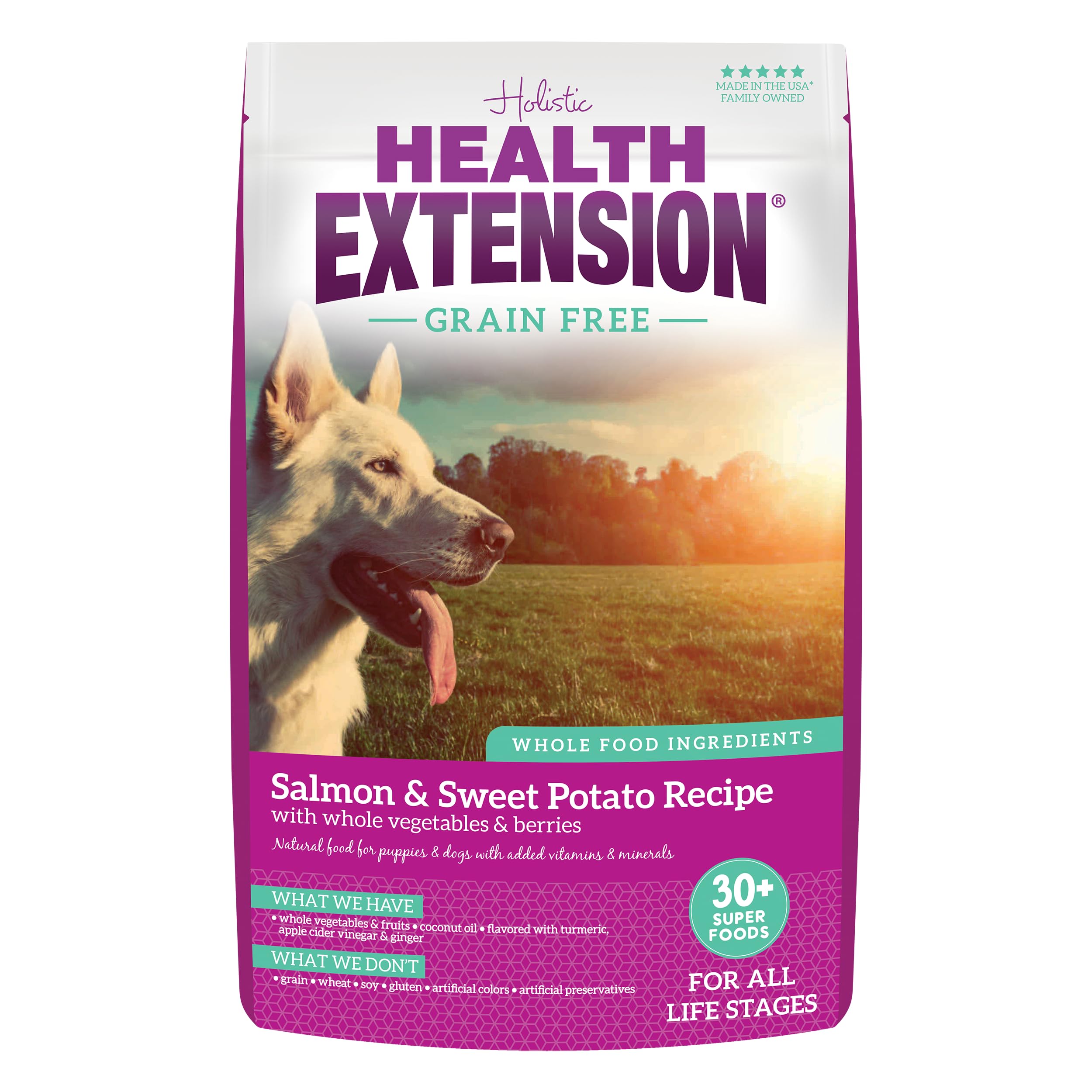 Health Extension Grain Free Salmon & Sweet Potato Dry Dog Food (4 lb / 1.81 kg) - Whole Foods Ingredients Formula with Omega 3 &