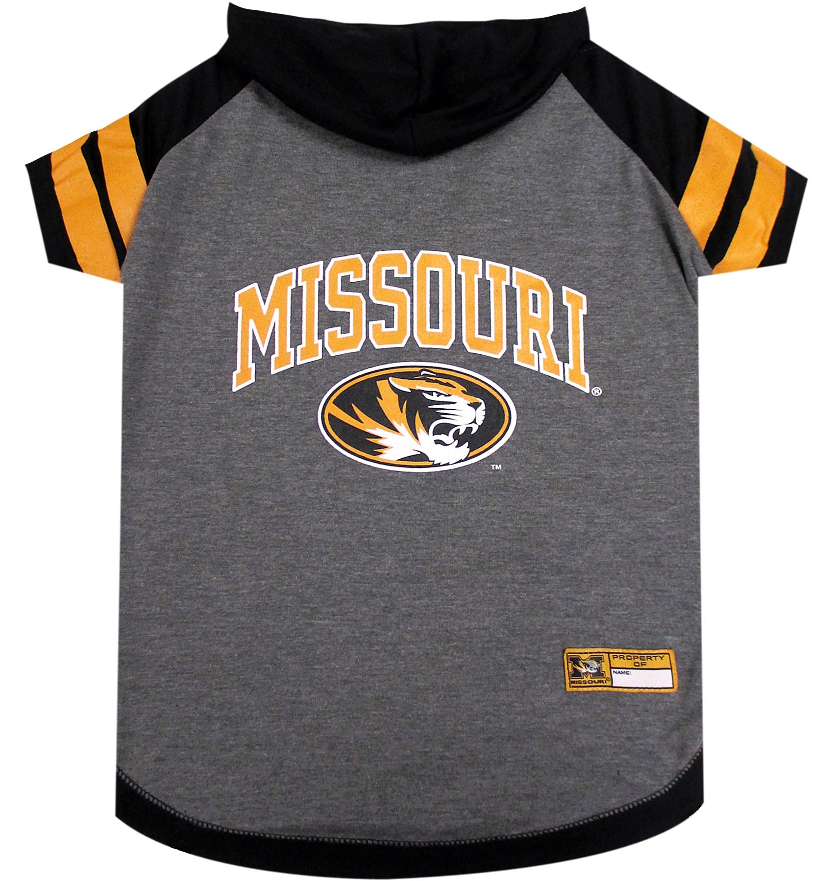 NCAA Missouri Tigers Hoodie for Dogs & Cats, Small Collegiate Licensed Dog Hoody Tee Shirt. Sports Hoody T-Shirt for Pets. Colle