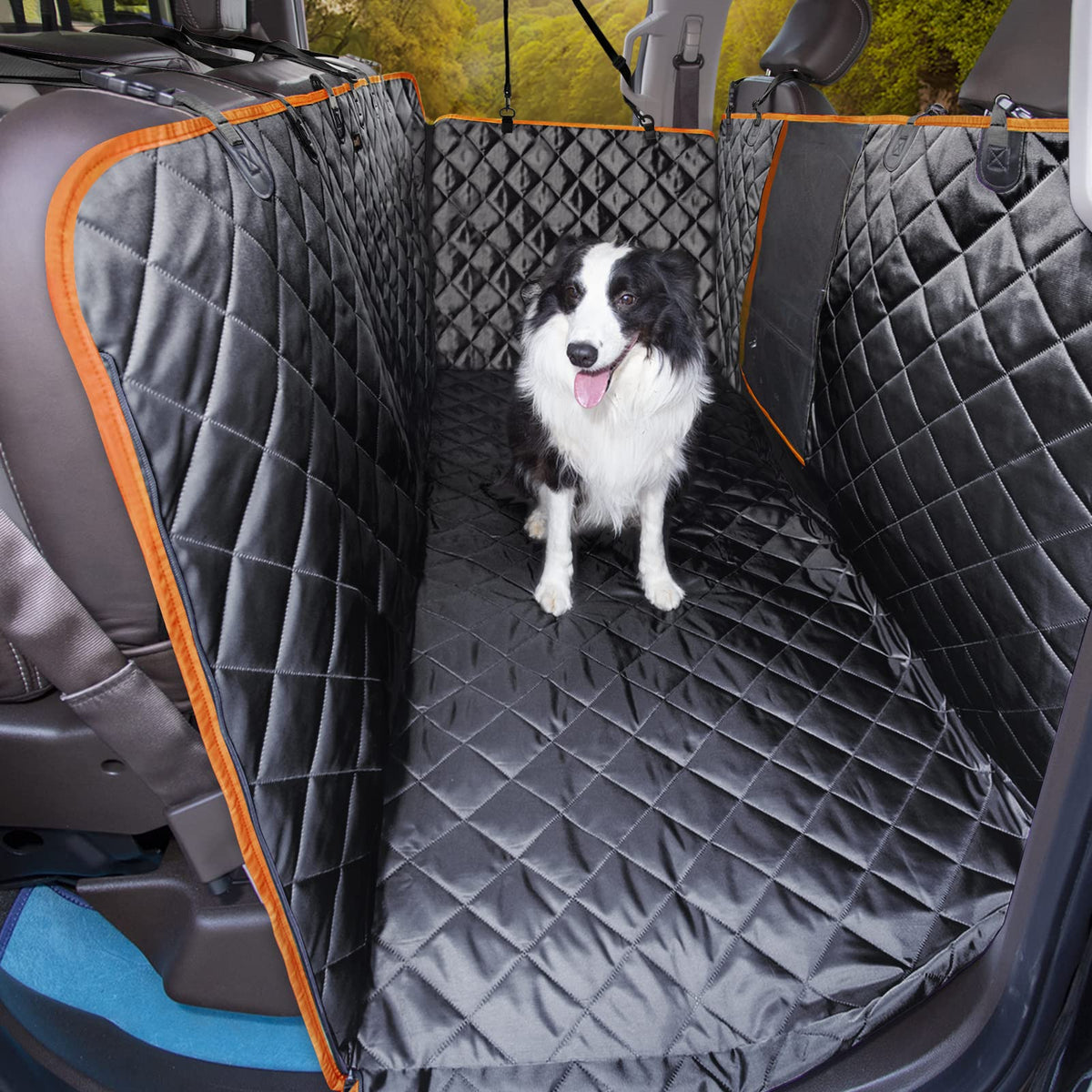 Ibuddy Dog Floor Hammock Cover For Truck With Flip Up Rear Seats 100% Waterproof Full Coverage Dog Truck Seat Cover Scratch Proof X-Large Pet Seat Cover For Crew Cab Trucks Machine Washable