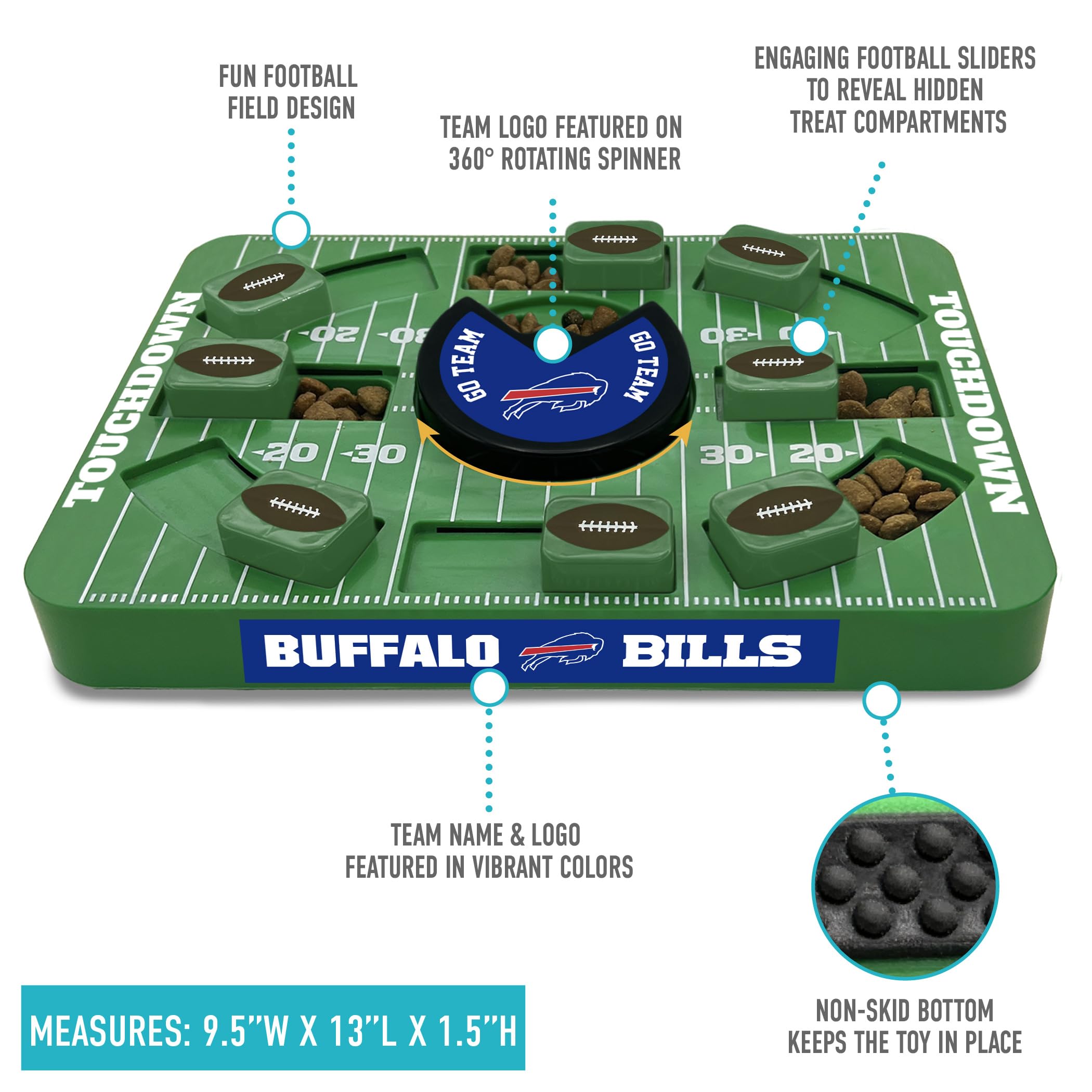 Pets First Nfl Buffalo Bills Large Puzzle Toy, Dog Puzzle Treat Toy, New Large Size, Interactive Dog Treat Toy, Dog Slow Feeding