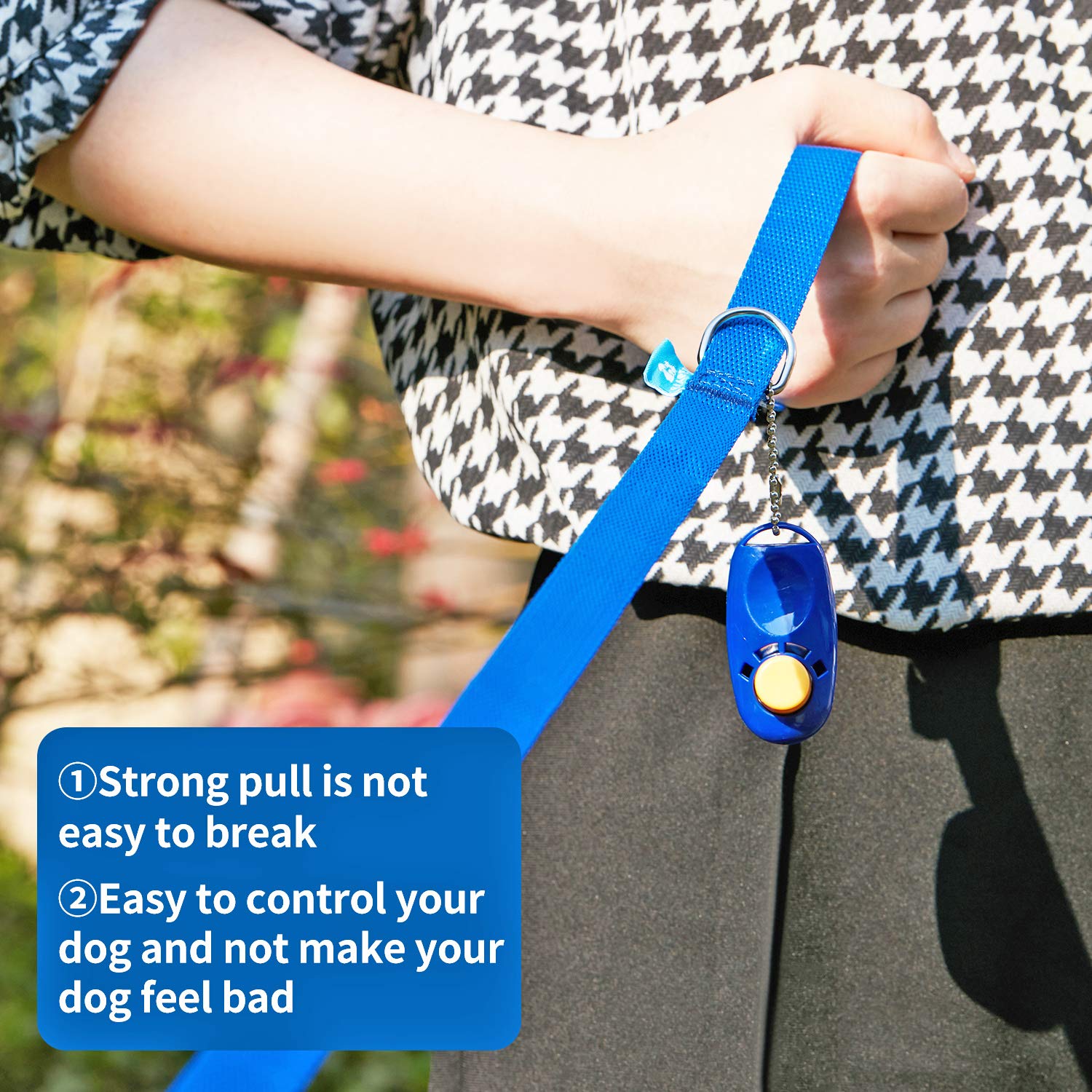 Baapet 15 Ft 20 Ft 30 Ft 50 Ft 100 Ft Long Dog Training Leash For Dog Training, Play, Camping, Or Backyard Lead With Training Clickers For Small, Medium And Large Dogs Or Cats (50 Feet, Blue)