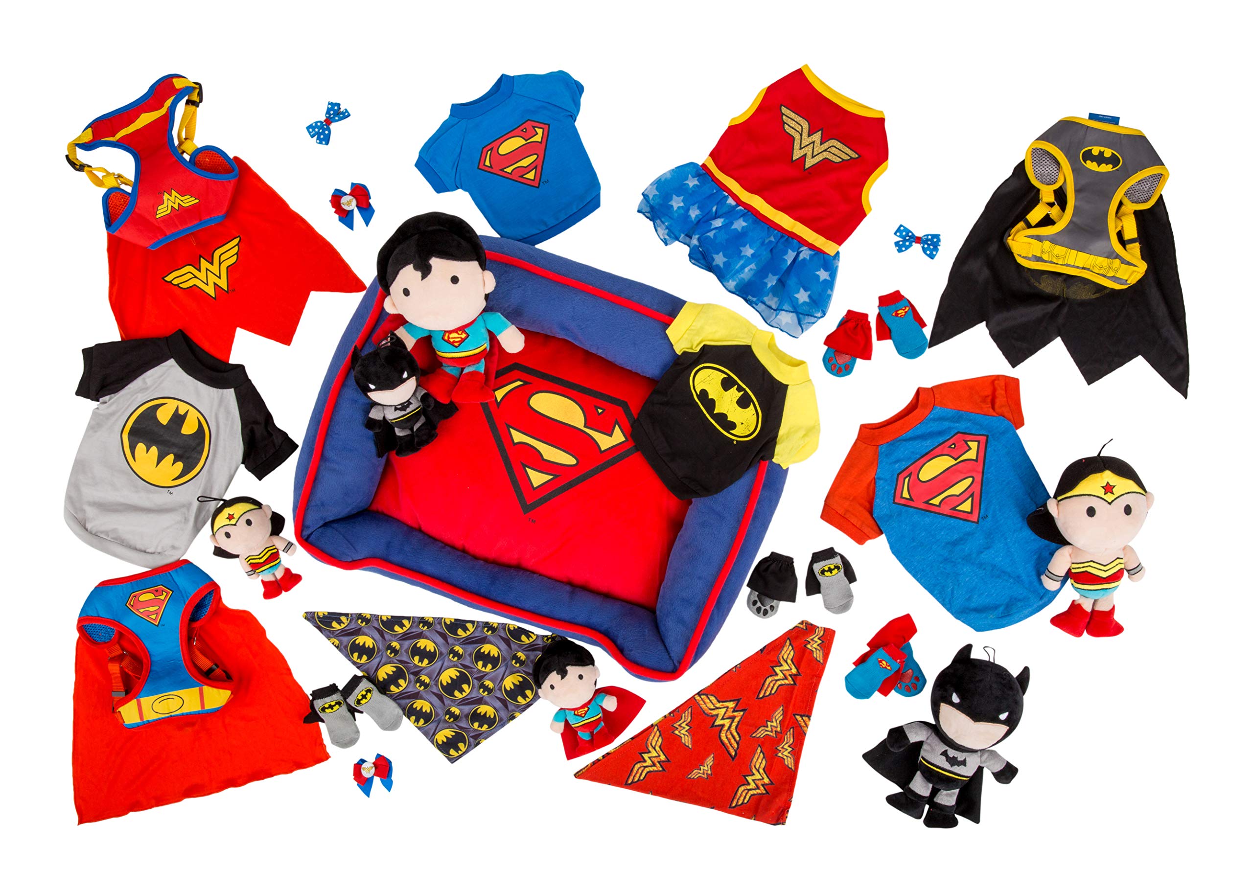 Dc Comics For Pets Dog Bandana | Wonder Woman Logo Repeated Pattern |Super Adorable Superhero Scarf For Pets | Wonder Woman Dog Bandana Dog Apparel & Accessories