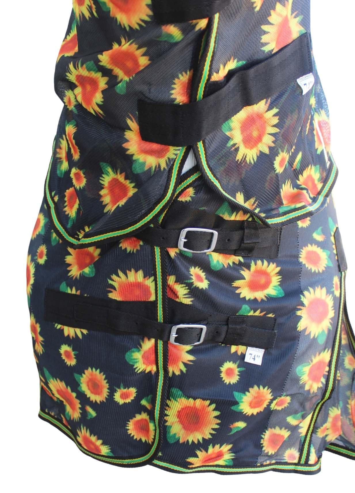 60 Horse Flysheet Summer Spring Airflow Mesh Removable Neck Sunflower 73158