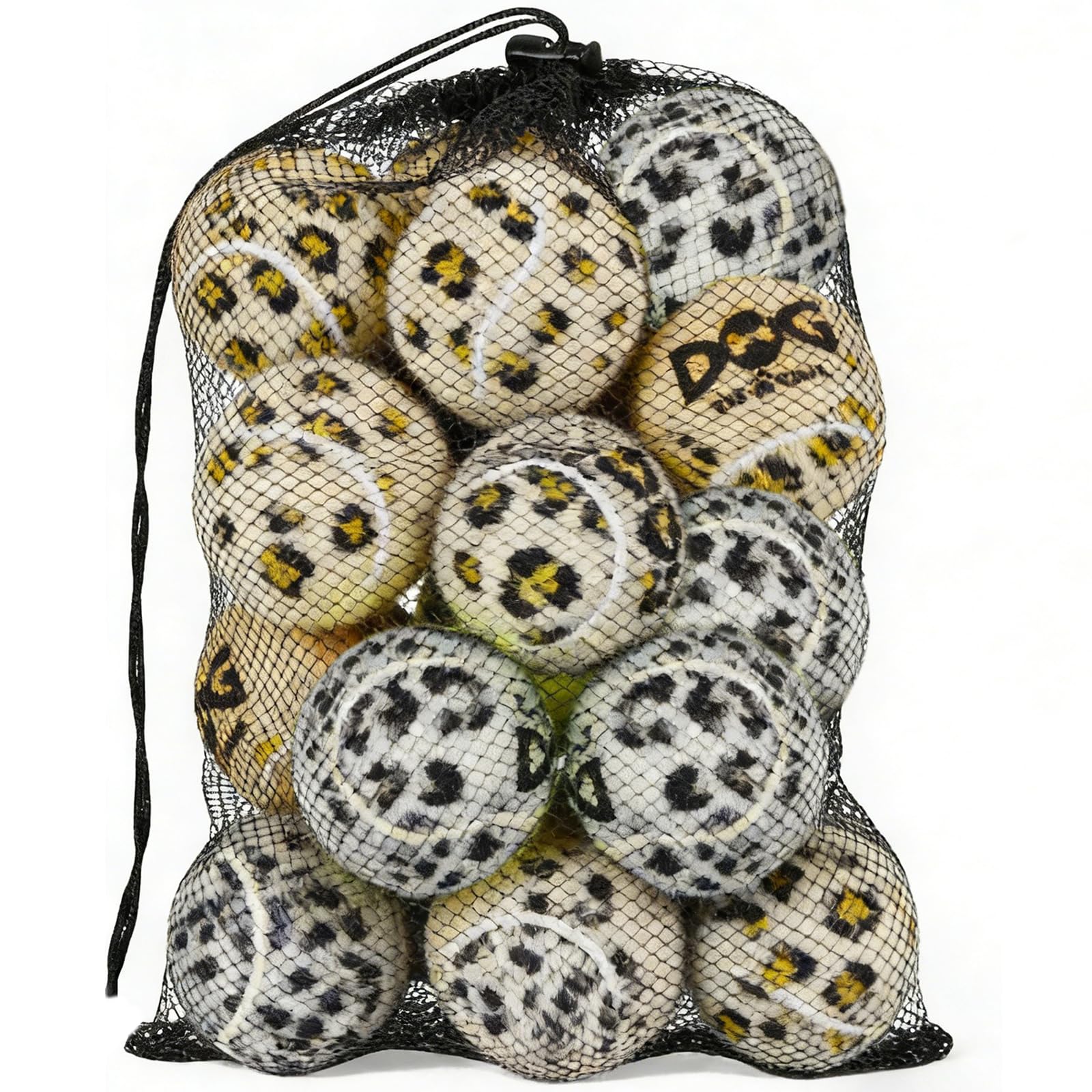 INSUM Squeaky Dog Balls - Squeaky Tennis Balls for Dogs, Leopard | Medium - 2.5, 20Pack