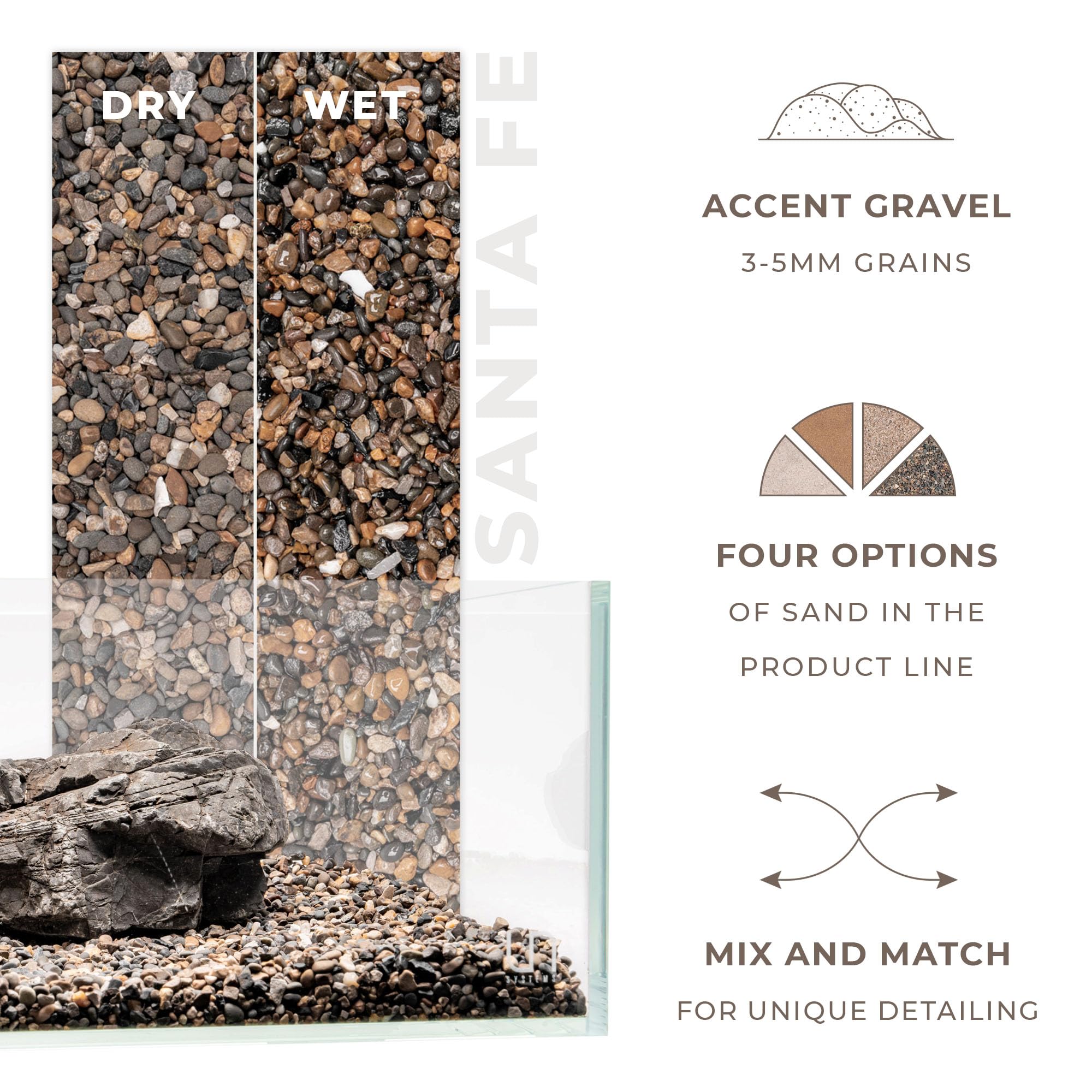 Ultum Nature Systems Controsand Santa Fe Aquarium Gravel (8L) - Small Pebbles for Fish Tank - Planted Aquarium Rocks - Fish Tank