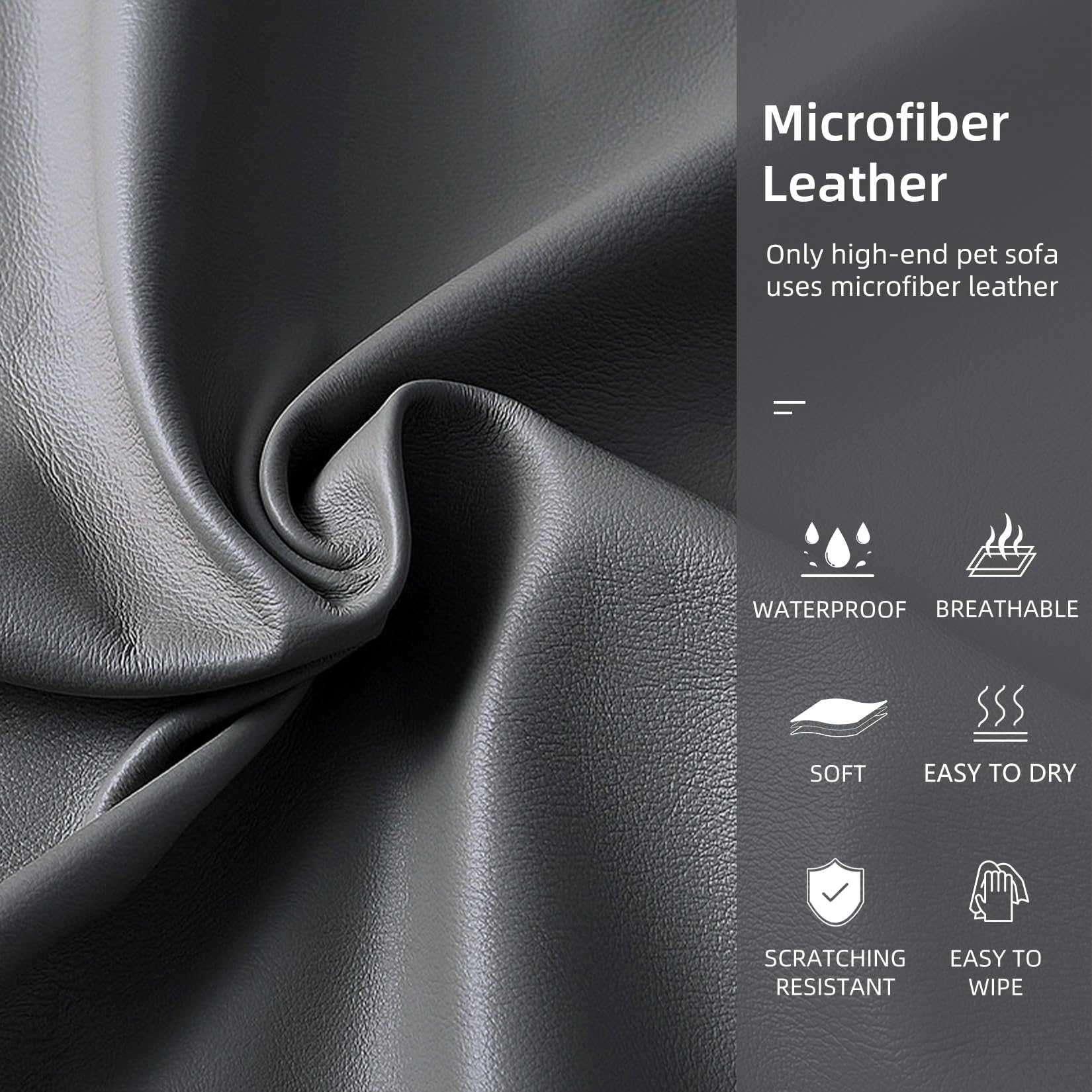 Bingopaw Large Dog Sofa Bed: Doggy Modern Large Orthopedic Sofa Bed Made By Scratching Resistant Microfiber Leather - Pet Huge D