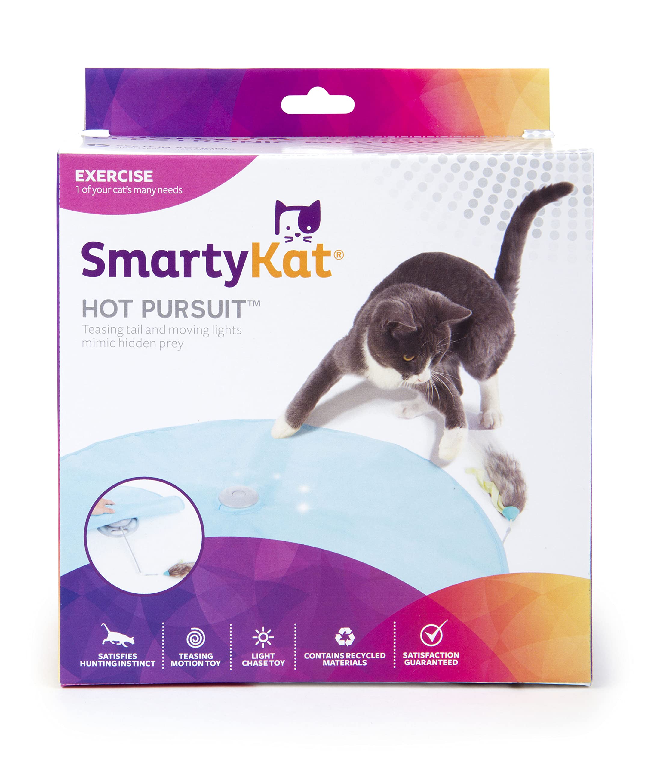 Smartykat Hot Pursuit Electronic Concealed Motion Cat Toy, Battery Powered - Blue, One Size