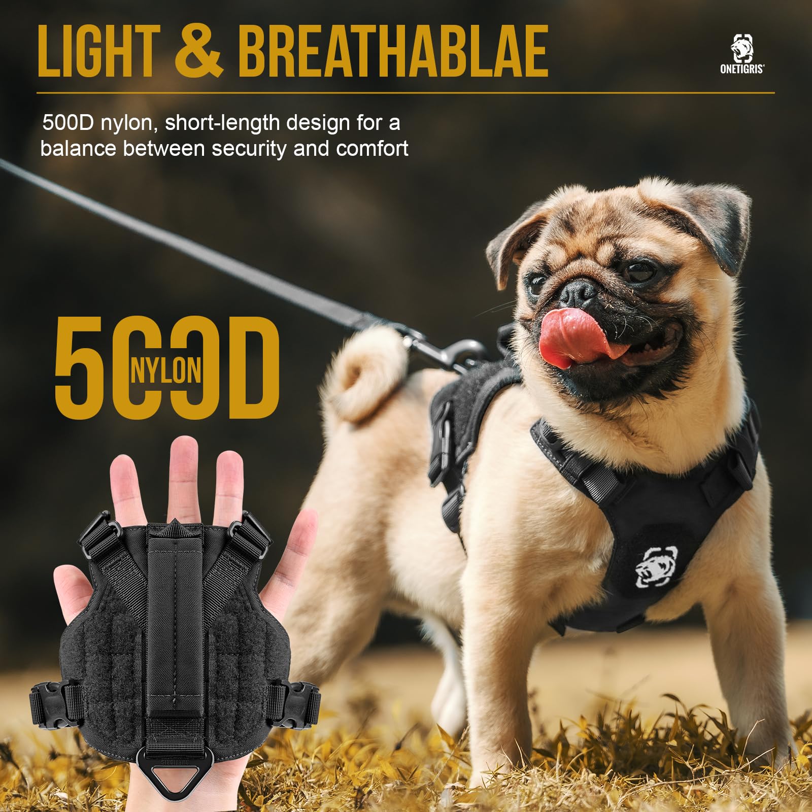 Onetigris Dog Harness Extra Small Puppy Harness, No-Pull Dog Leash Set, Adjustable Soft Padded Vest, No-Choke Pet Vest With Easy