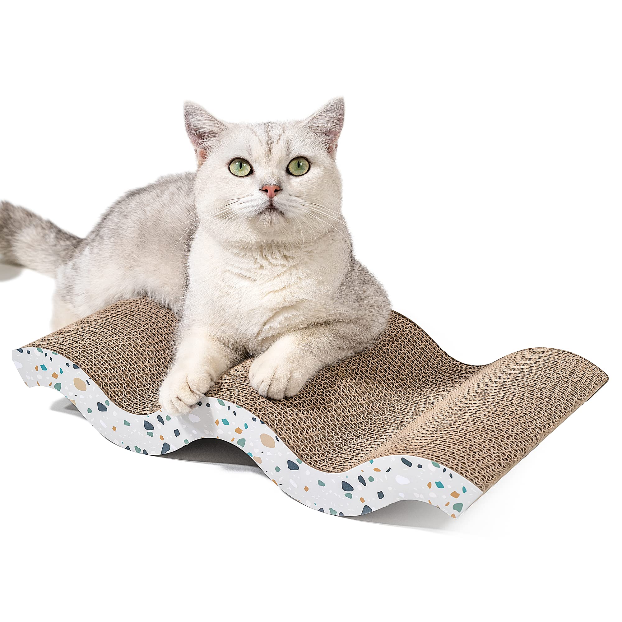 Conlun Cat Scratcher Cardboard Cat Scratch Pad With Premium Scratch Textures Design Durable Cat Scratching Pad Reversible Mountain 17L X 9W X 2.6H