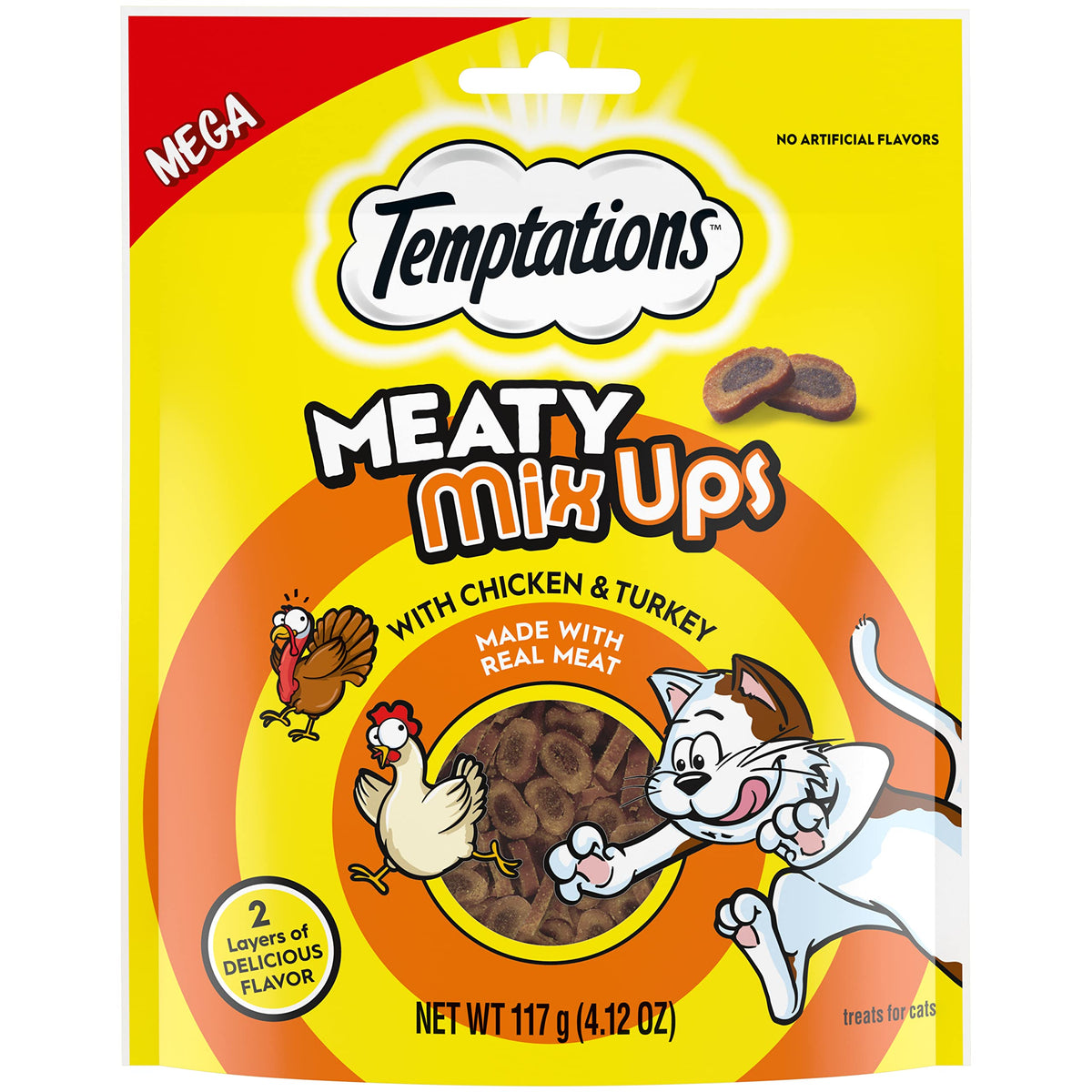 Temptations Meaty Mixups With Chicken & Turkey Savory Cat Treats, 4.12 Oz. Pouch