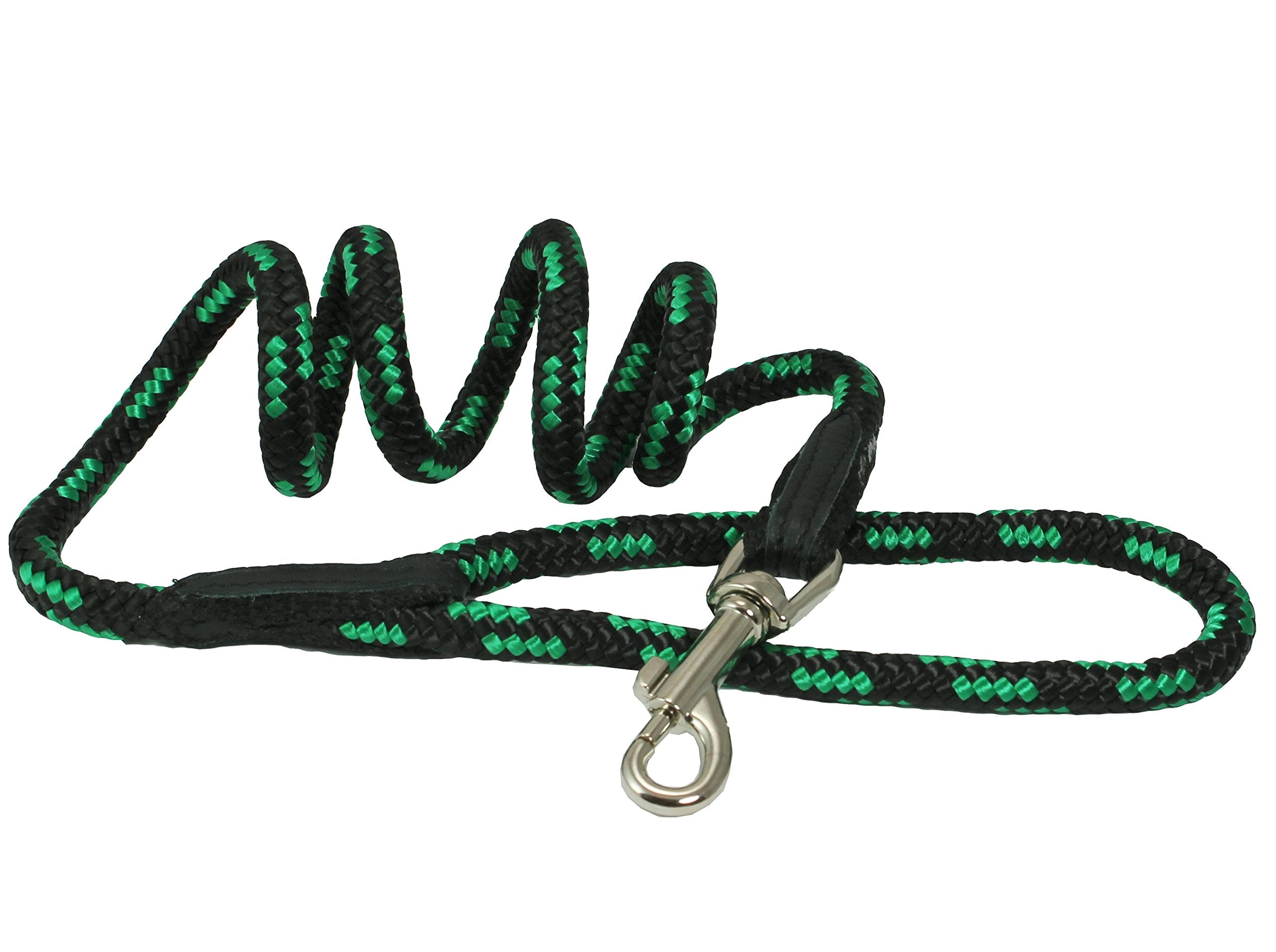 Dogs My Love Dog Rope Leash 4Ft Long (Medium: 4Ft Long; 3/8' Diam (10Mm), Green/Black)