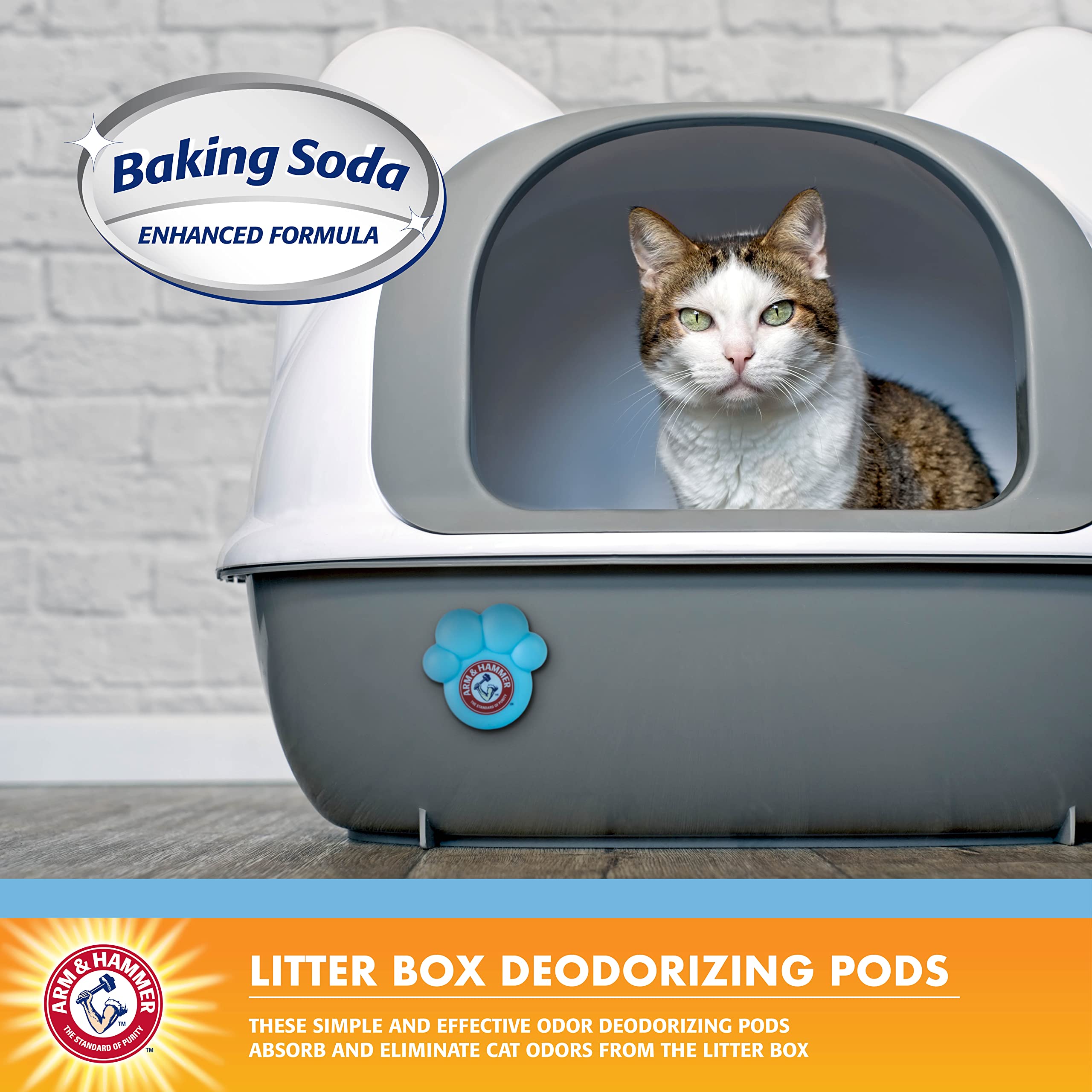 Arm & Hammer Pets Cat Litter Box Deodorizing Pods 2 Pods, Fresh Breeze Scent | 2 Cat Litter Box Deodorizer From Arm And Hammer | Combats Cat Odors | 2 Adhesive Devices