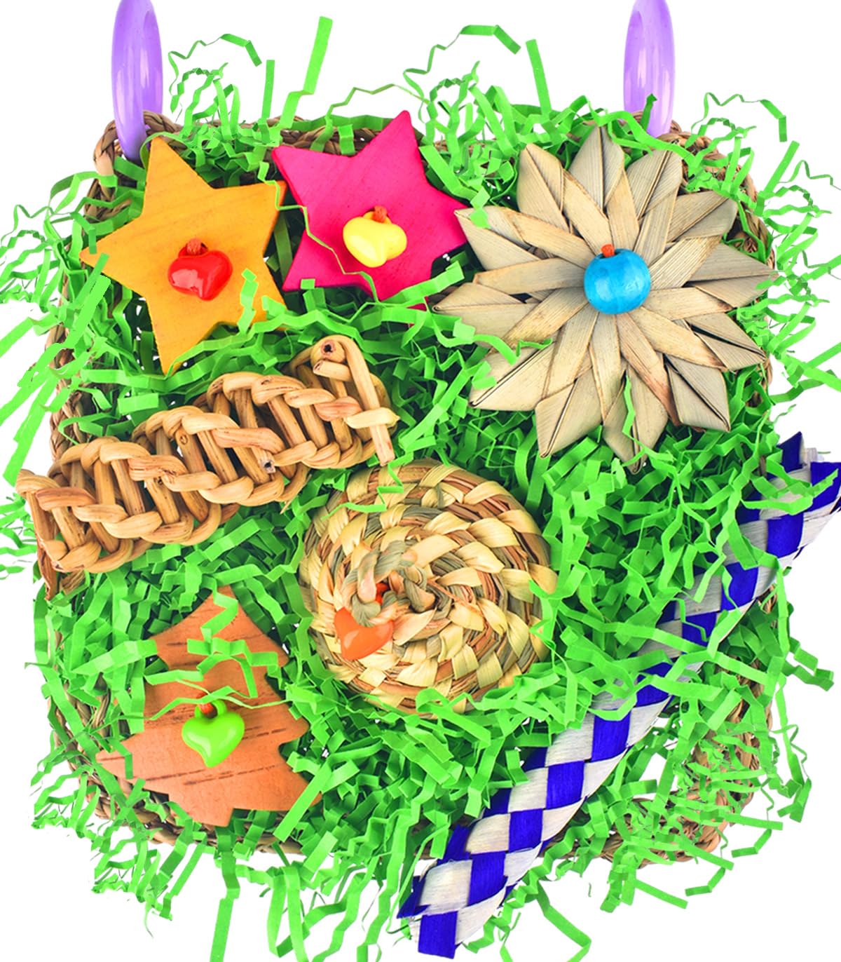 Katumo Bird Toys, Conure Toys Parakeet Grass Mat Toy Parrot Foraging Shredding Entertainments For Cockatiel Conure Lovebird Para