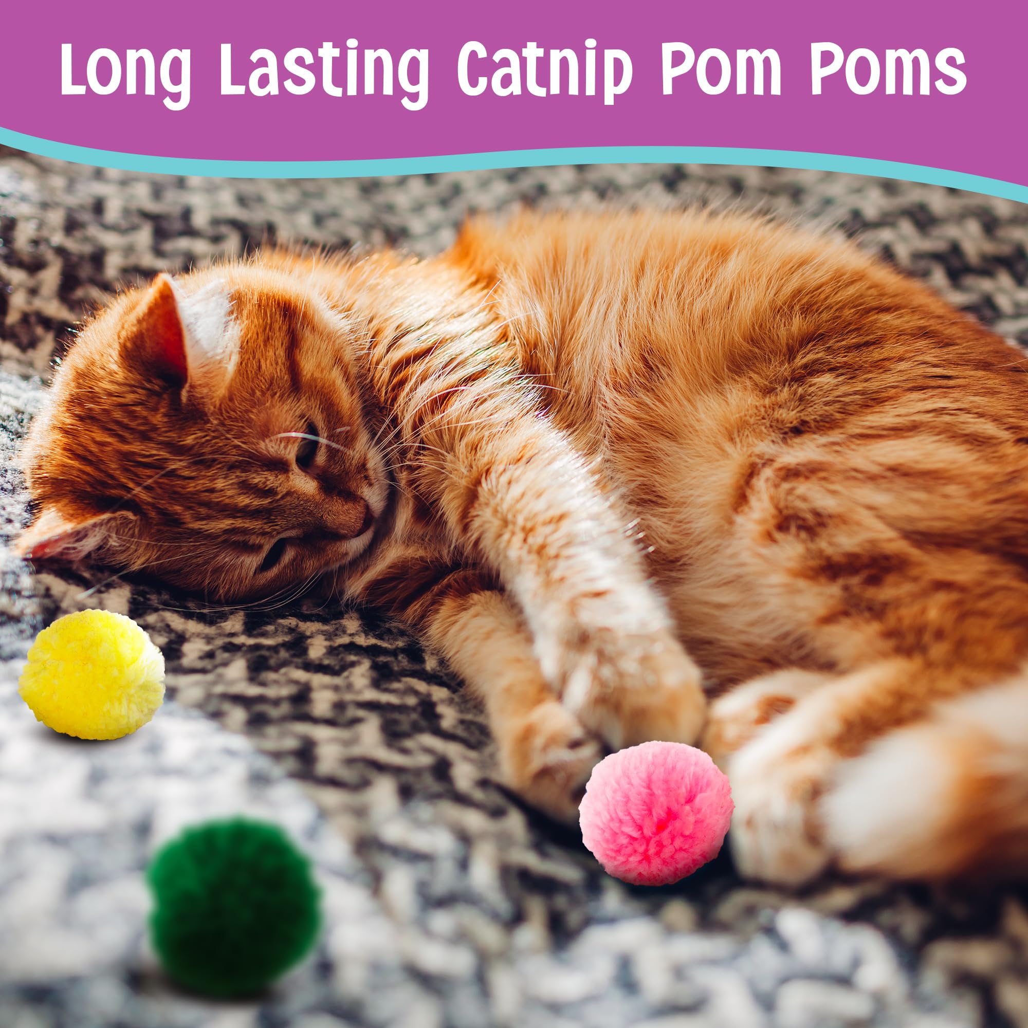 Spot Ethical Wool Pom Poms With Catnip Cat Toy, 4-Pack