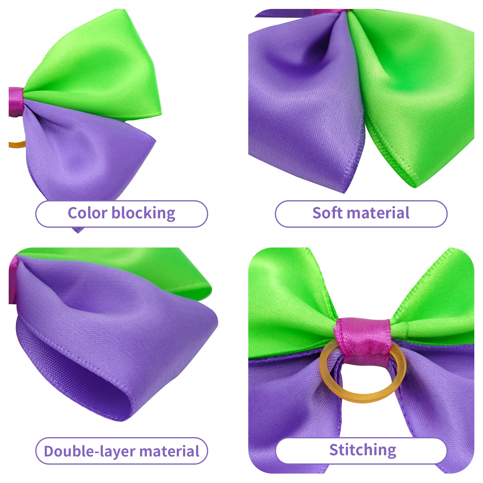 Jpgdn 24Pcs Big Dog Hair Bows With Rubber Band Random Pattern For Large Xl Breed Bowknot Topknot Grooming Hair Accessories