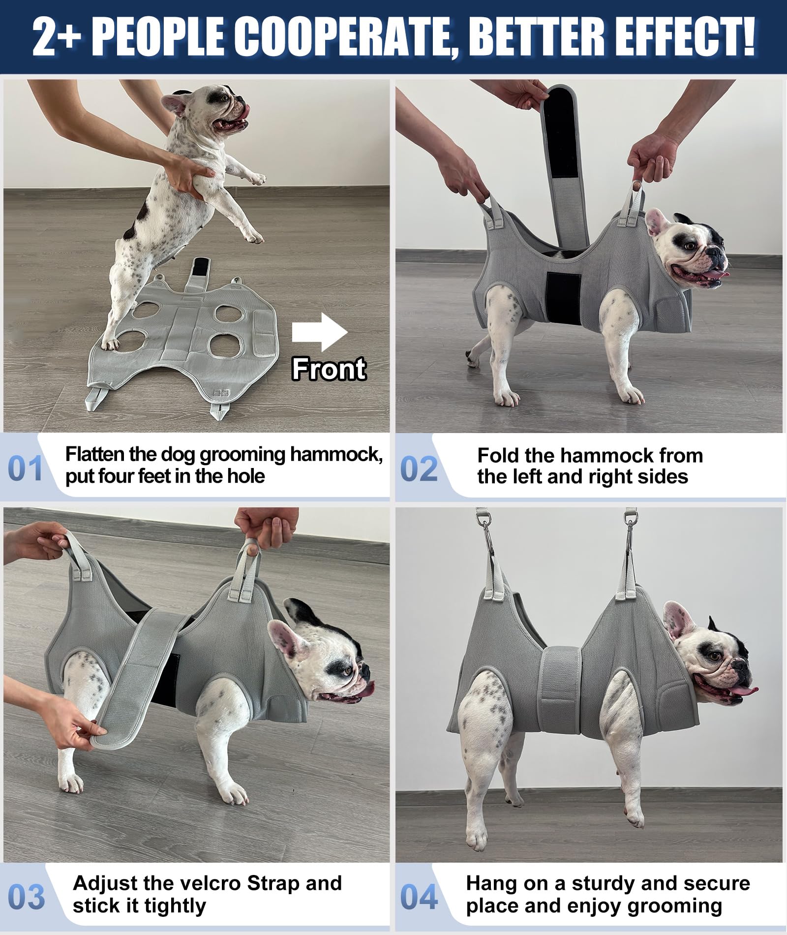 Kkiimatt Dog Grooming Hammock, M Dog Hammock For Nail Trim,Silver Gray Dog Grooming Harness Holder Dog Hanger For Nail Trimming