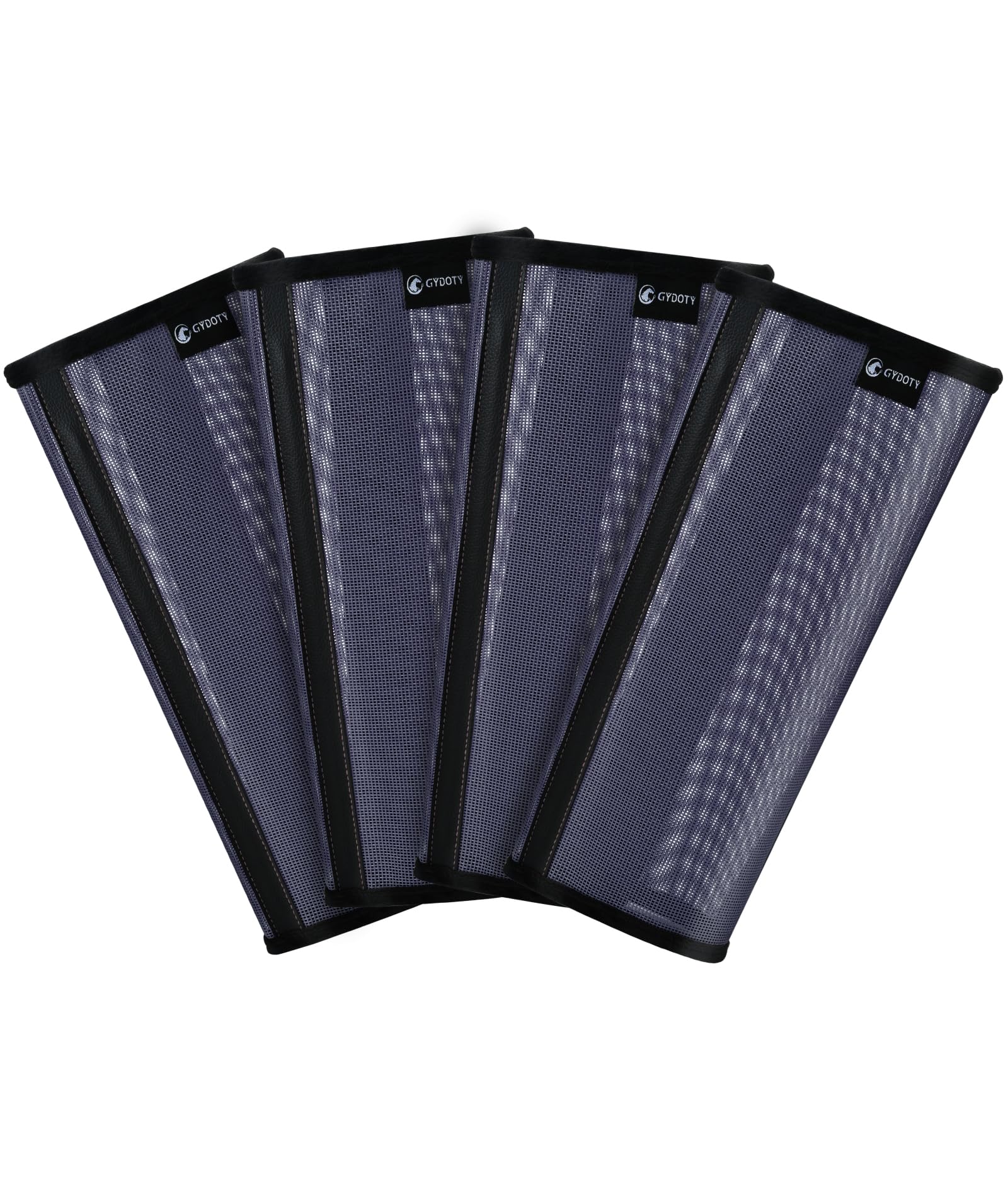 Gydoty Horse Fly Boots Set Of 4 - Upgrade Mesh Horse Leggins With Leather Frame, Leg Fly Protection (Medium, Blue)