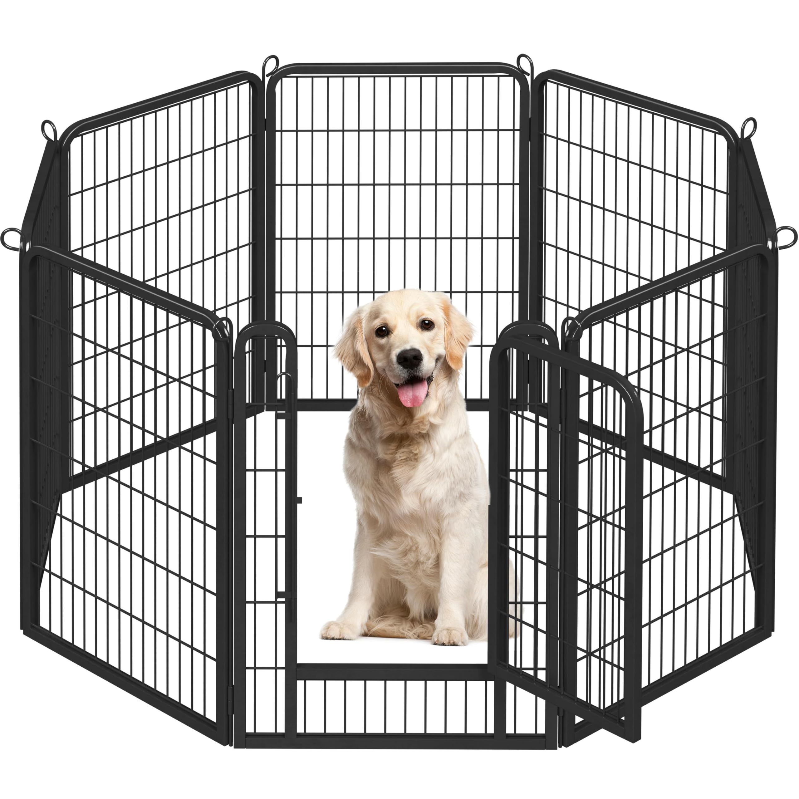 Topeakmart 40-Inch Pet Playpen Heavy Duty Puppy Dog Playpen Cat Fence Foldable Metal Exercise Pen For Small Animals Barrier Indo