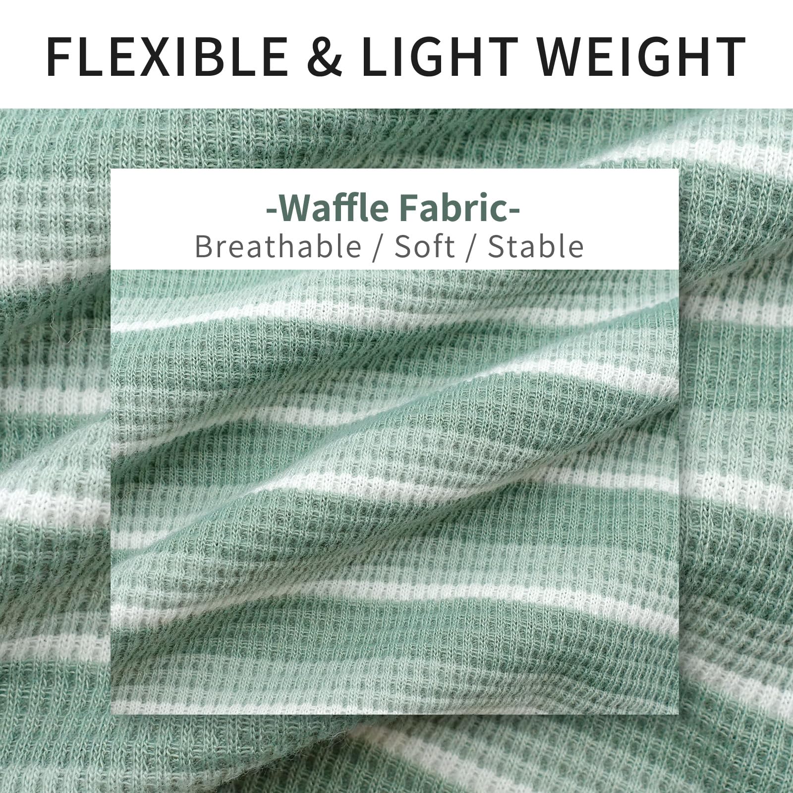 Kyeese 2Pack Waffle Dog Shirts Stretchy T-Shirts Lightweight Tank Top Sleeveless Striped Shirt Vest Breathable, Xx-Large, Green+