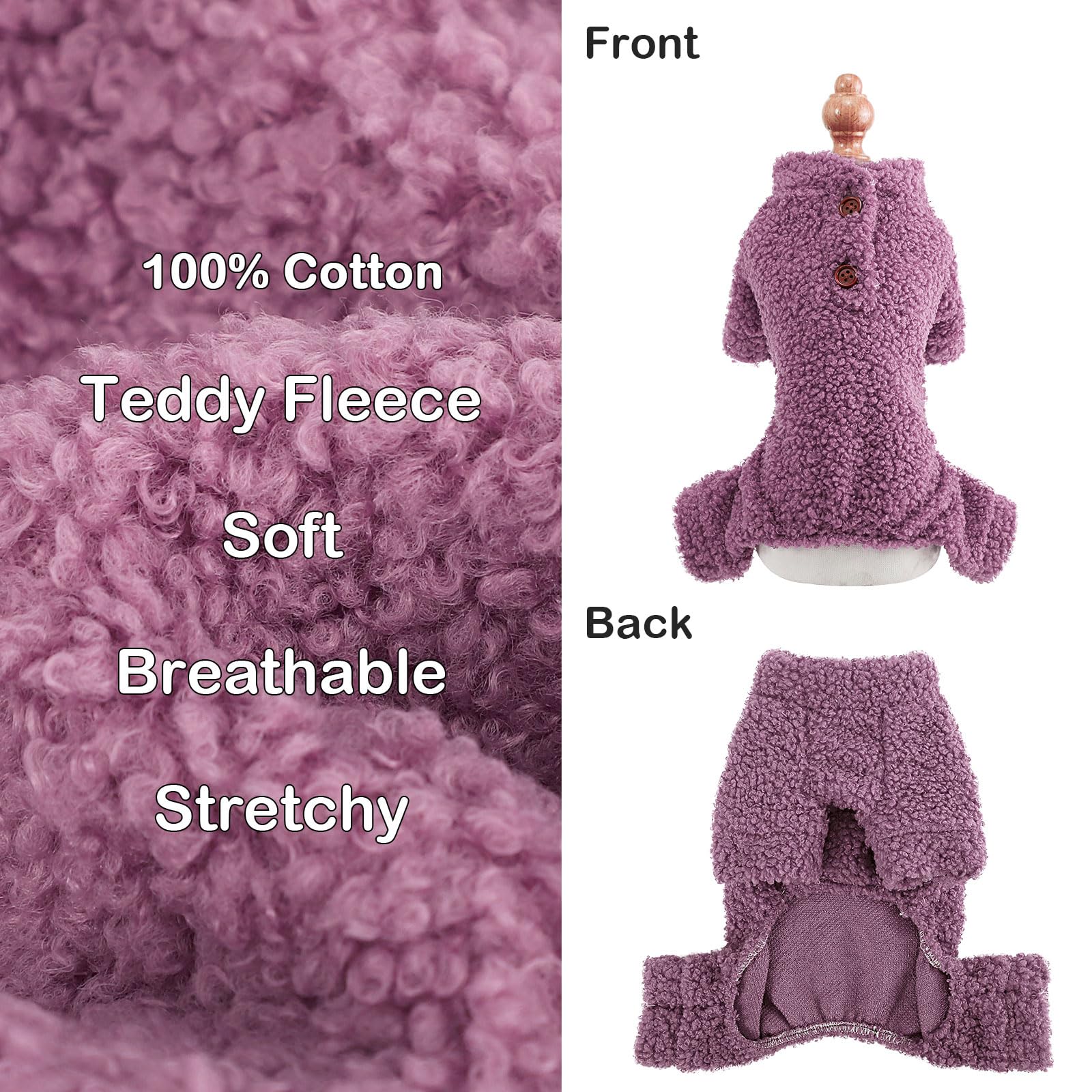 Dog Pajamas For Small Dog Boy Girl Fleece Puppy Clothes Jammies 4 Leg Dog Pjs For Chihuahua Yorkie Fall Winter Warm Onesies Jump