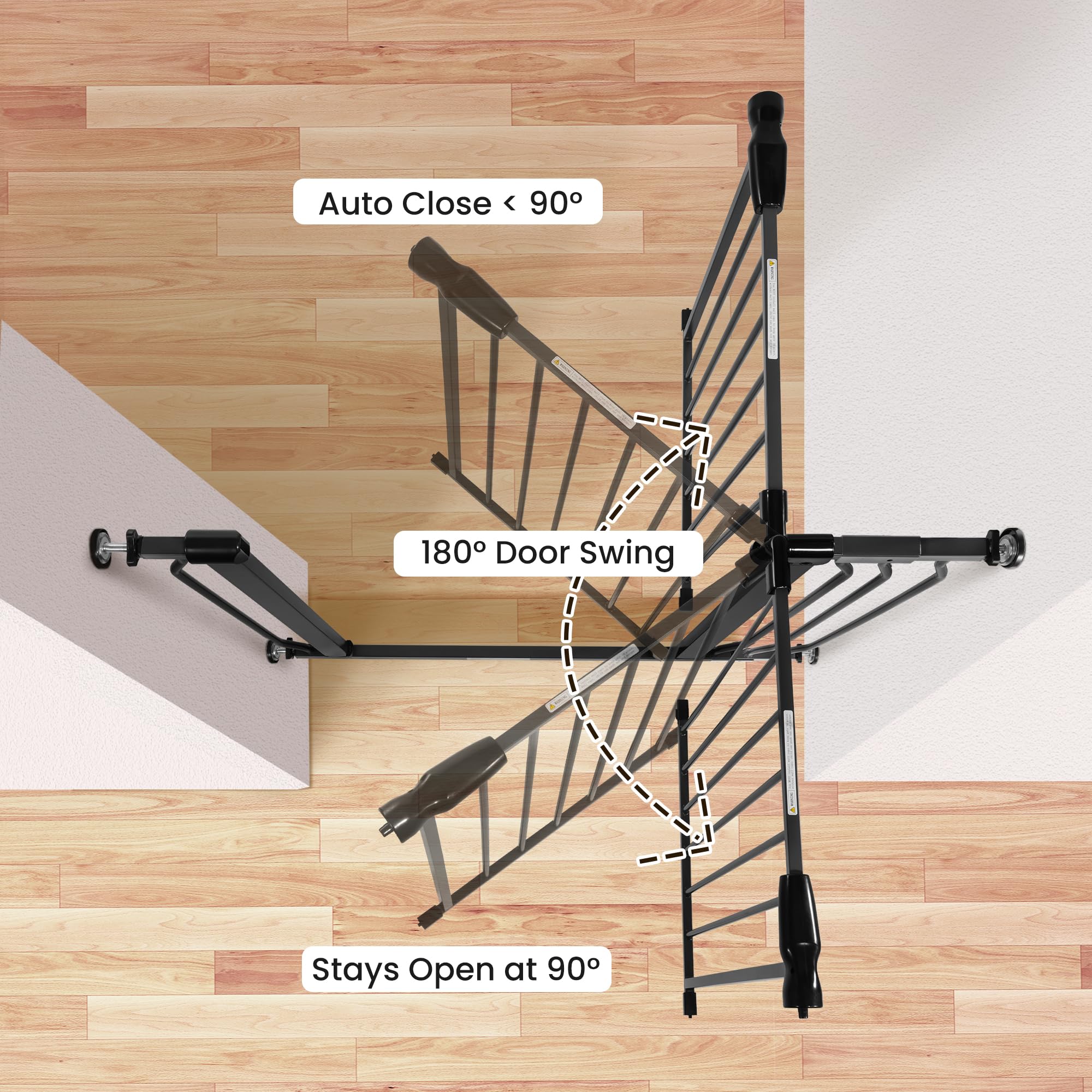 Balancefrom Easy Walk-Thru Safety Gate For Doorways And Stairways With Auto-Close/Hold-Open Features, 30-Inch Tall, Fits 29.1 - 38.5 Inch Openings, Graphite