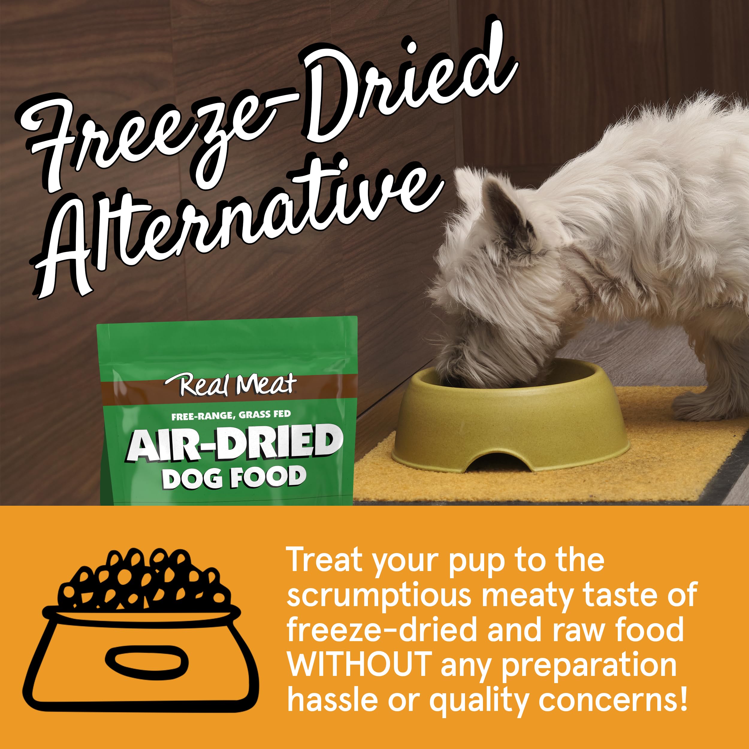 Real Meat Air Dried Dog Food w/ Real Beef - 10lb Bag of USA-Crafted Grain-Free, High Protein Dog Food