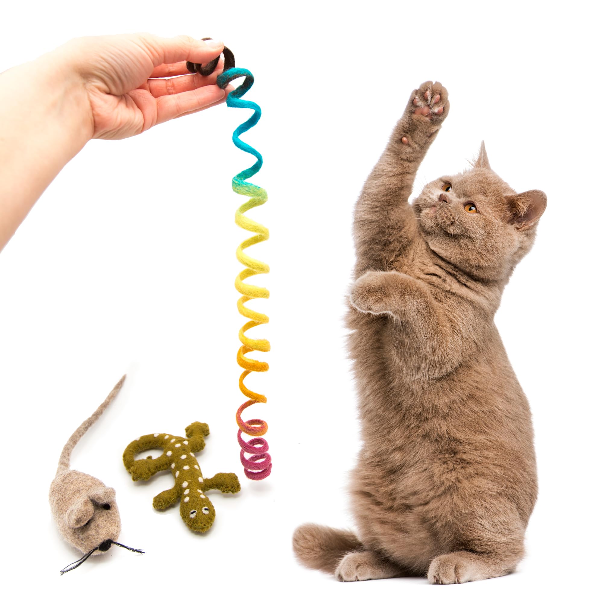 Glaciart One Wool Cat Toy Set With Catnip | Cute Cat Toy For Interaction & Boredom Relief, Encourages To Exercise, Explore & Pla