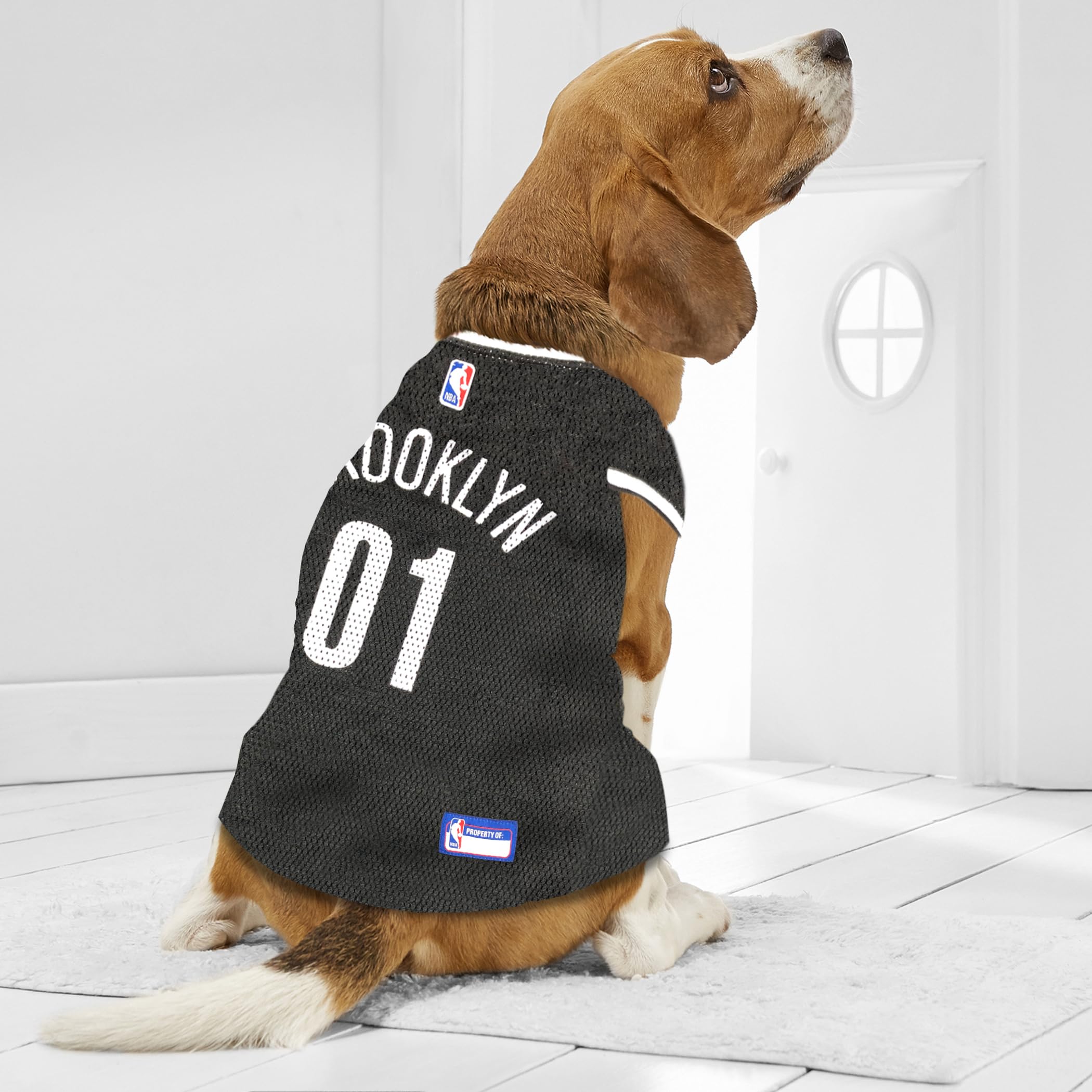 Nba Pet Jersey Brooklyn Nets Basketball Dog Jersey, Large. Best Licensed Basketball Jersey For The Real Four-Legged Fan!