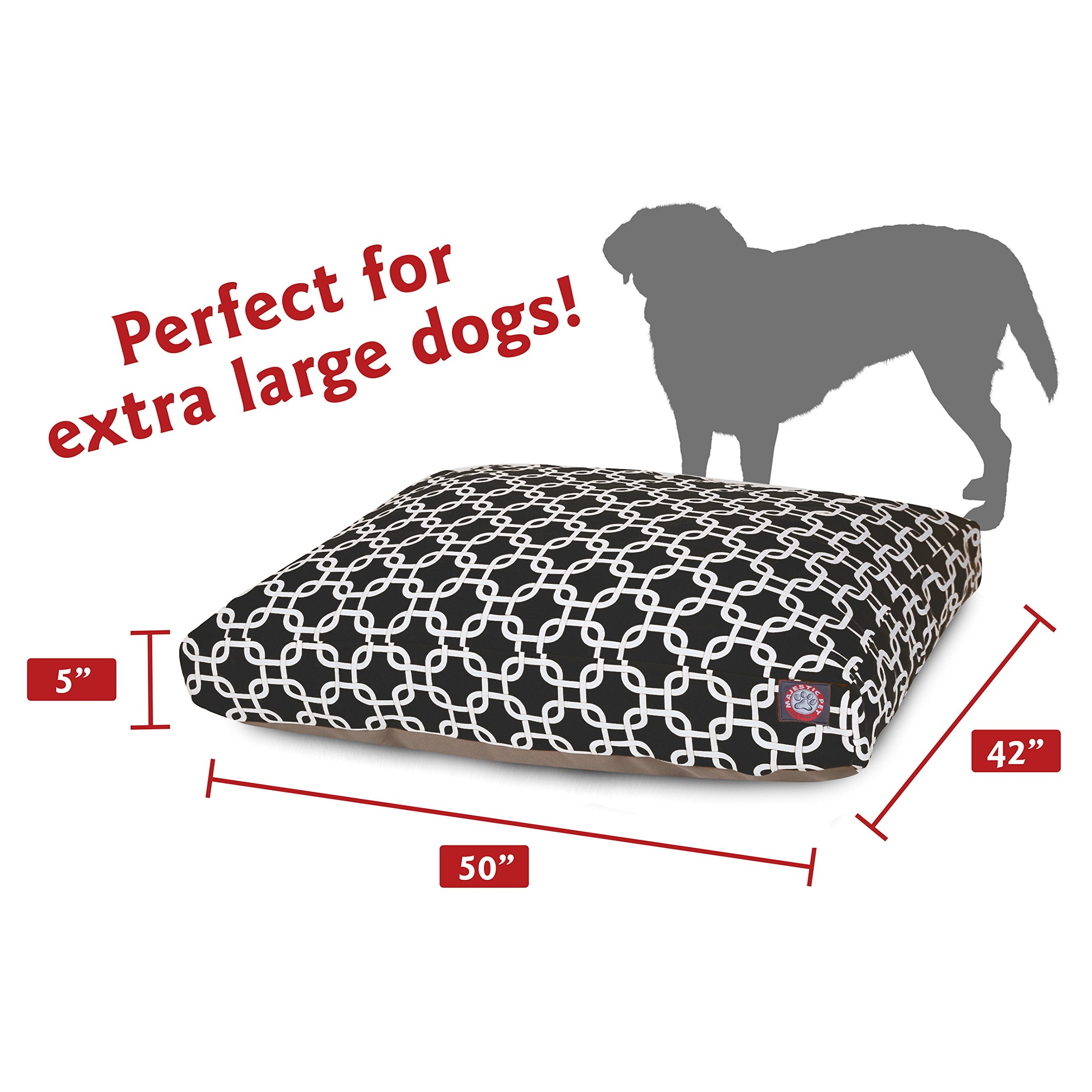 Black Links Extra Large Rectangle Indoor Outdoor Pet Dog Bed With Removable Washable Cover By Majestic Pet Products