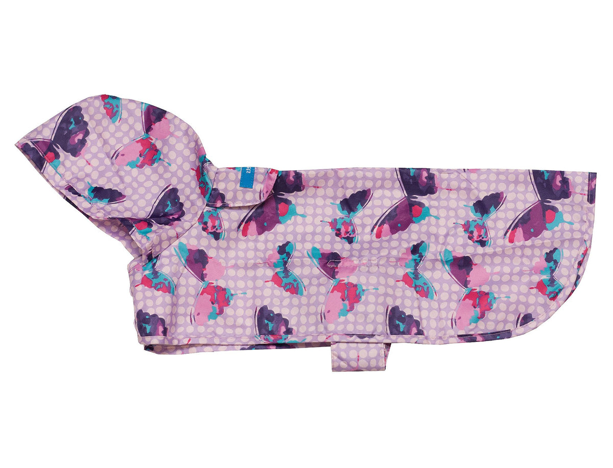 Rc Pet Products Packable Dog Rain Poncho, Large, Butterflies