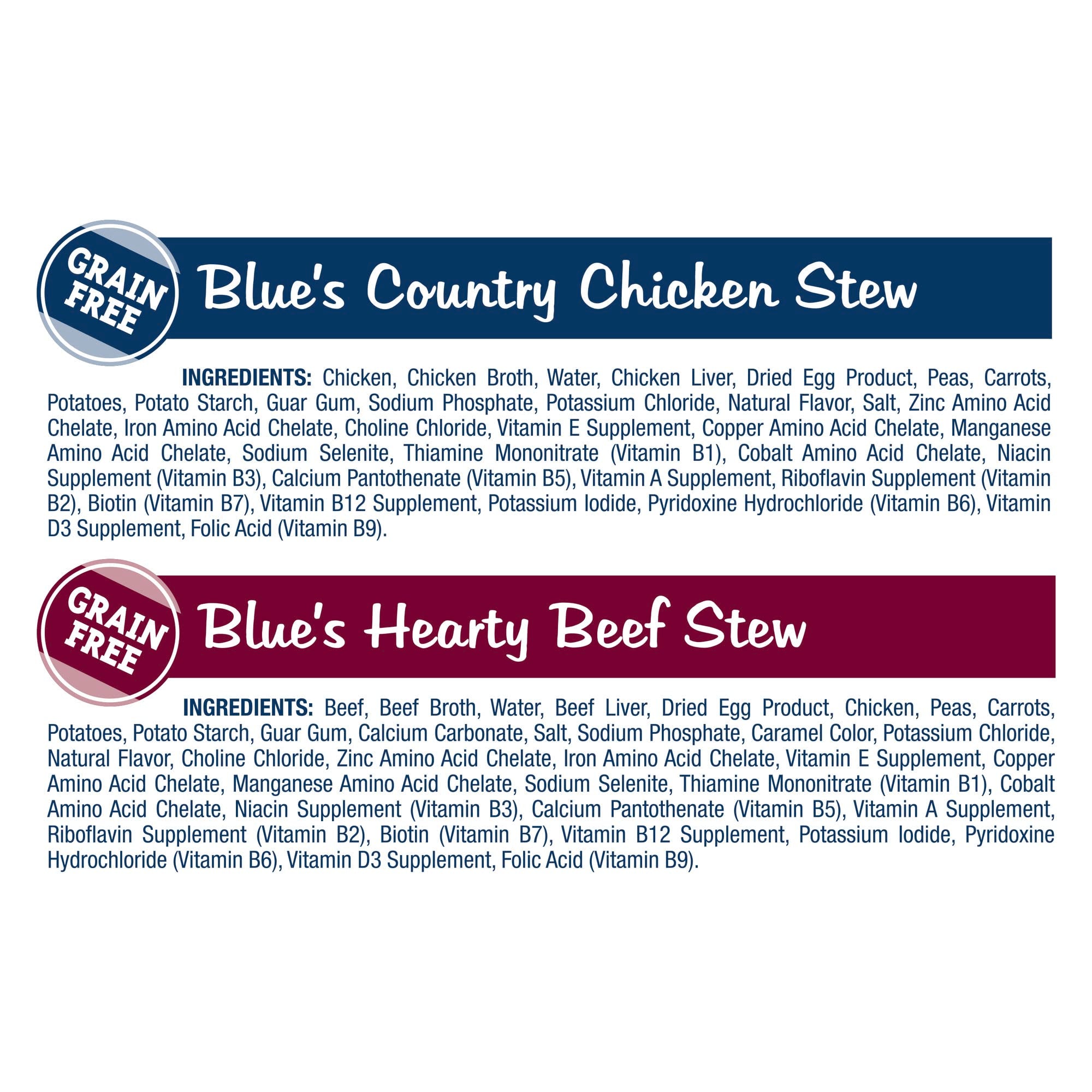 Blue Buffalo Blues Stew Natural Wet Dog Food, Made with Natural Ingredients, Hearty Beef and Country Chicken Variety Pack, 12.5