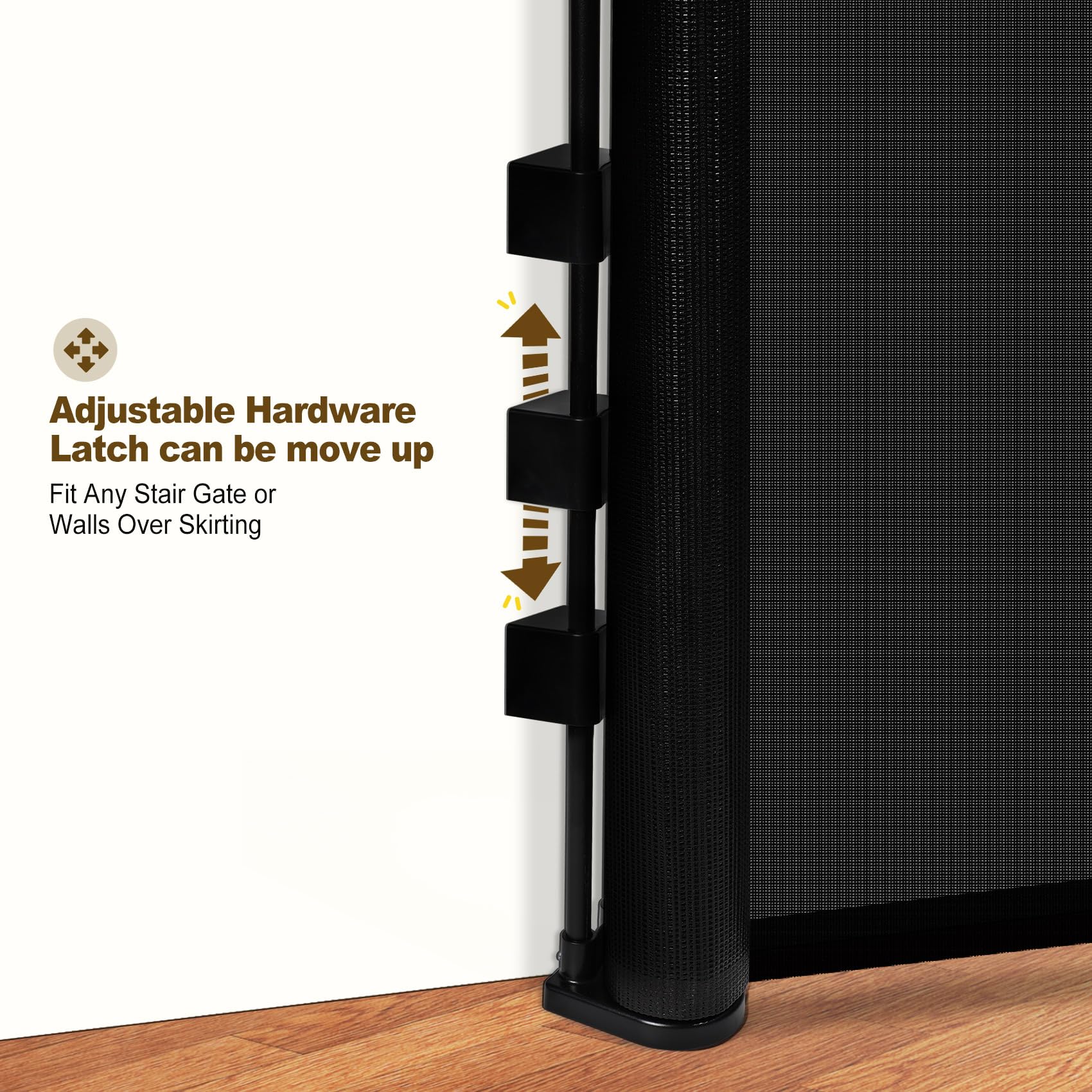 Upgrade 59' Retractable Baby Gates With Reinforced Strip Design To Prevent Crawling Through, 48' Tall Retractable Gate For Baby And Pet, 5 Ft Baby Gates For Stairs, Doorways, Hallways (Black)