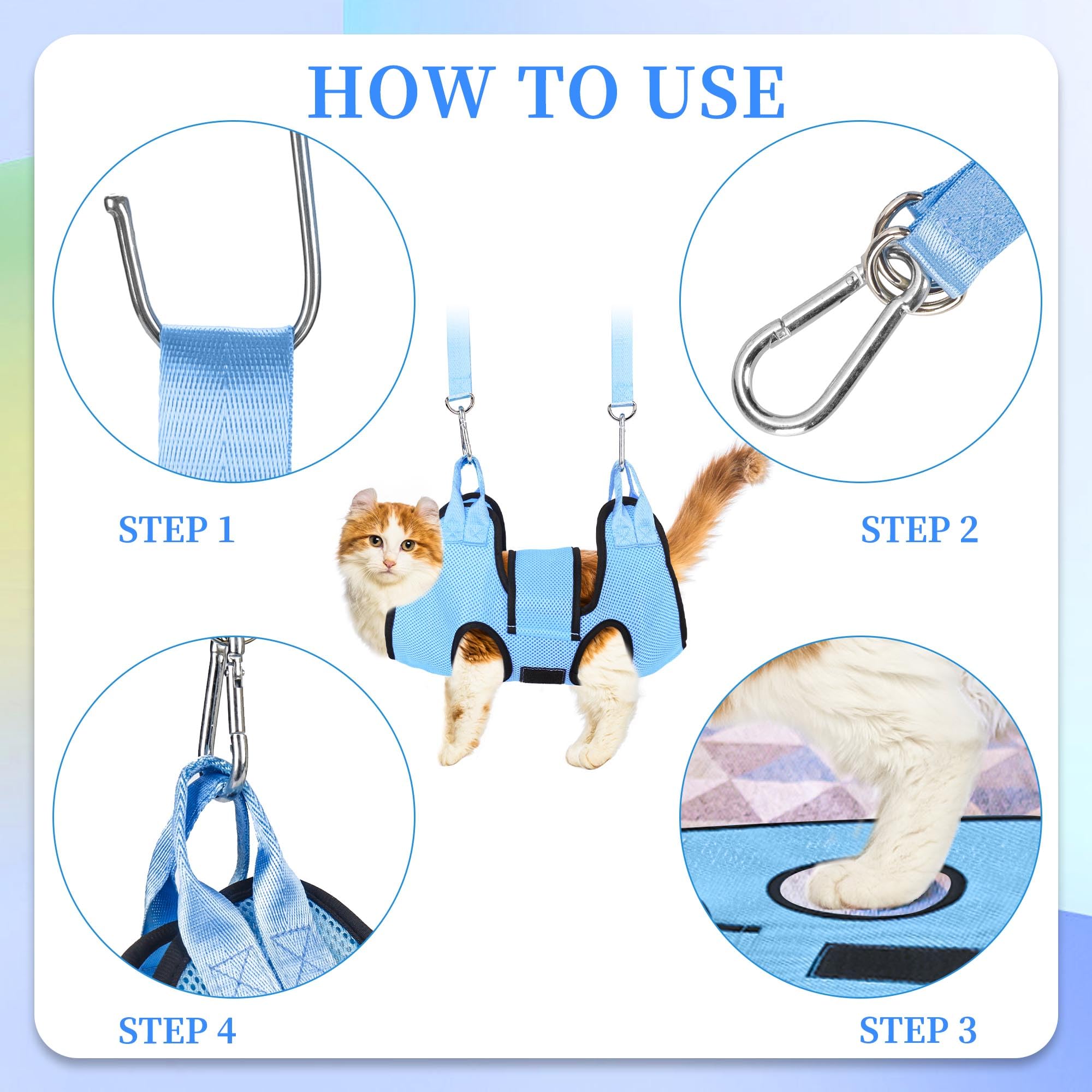 Patiencet Cat Grooming Hammock For Nail Trimming Pet Hammock For Small Dogs With Security Strap Dog Sling For Nail Clipping With