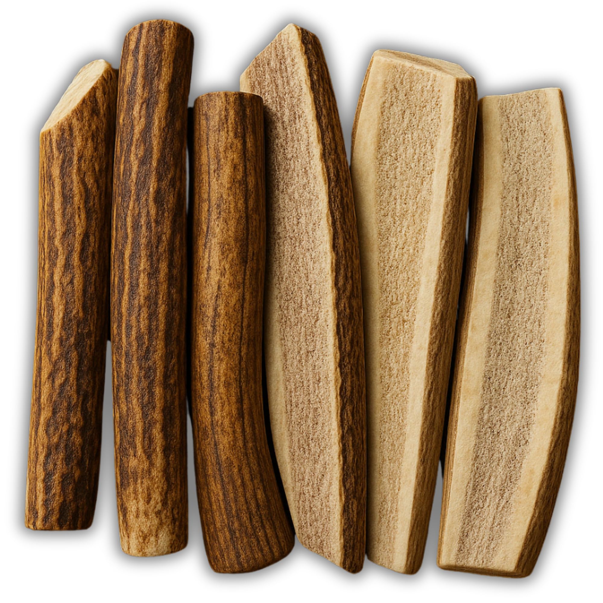 WhiteTail Naturals | Split-Cut Elk Red Deer Antlers for Dogs | (6 Pack Medium) | Cruelty Free | Naturally Shed Elk Dog Chew Bone